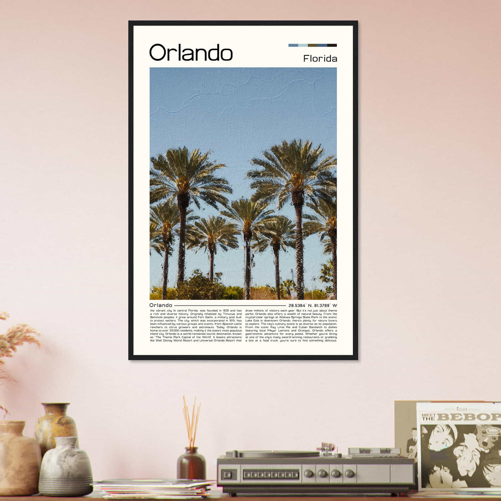 Orlando Florida Cityscape Poster Print, Orlando Florida Digital Oil Paint Poster DS-4 Orlando Florida Cityscape Poster Print, Orlando Florida Digital Oil Paint Poster DS-4