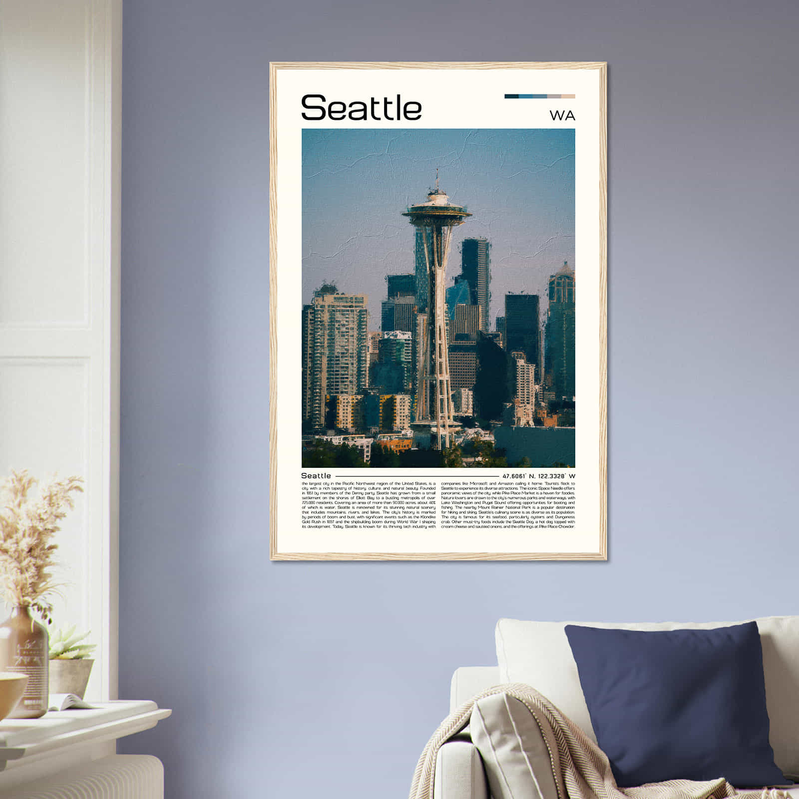 Deerfield Kansas Map Poster, Modern Home Decor Wall Art Print (Copy)