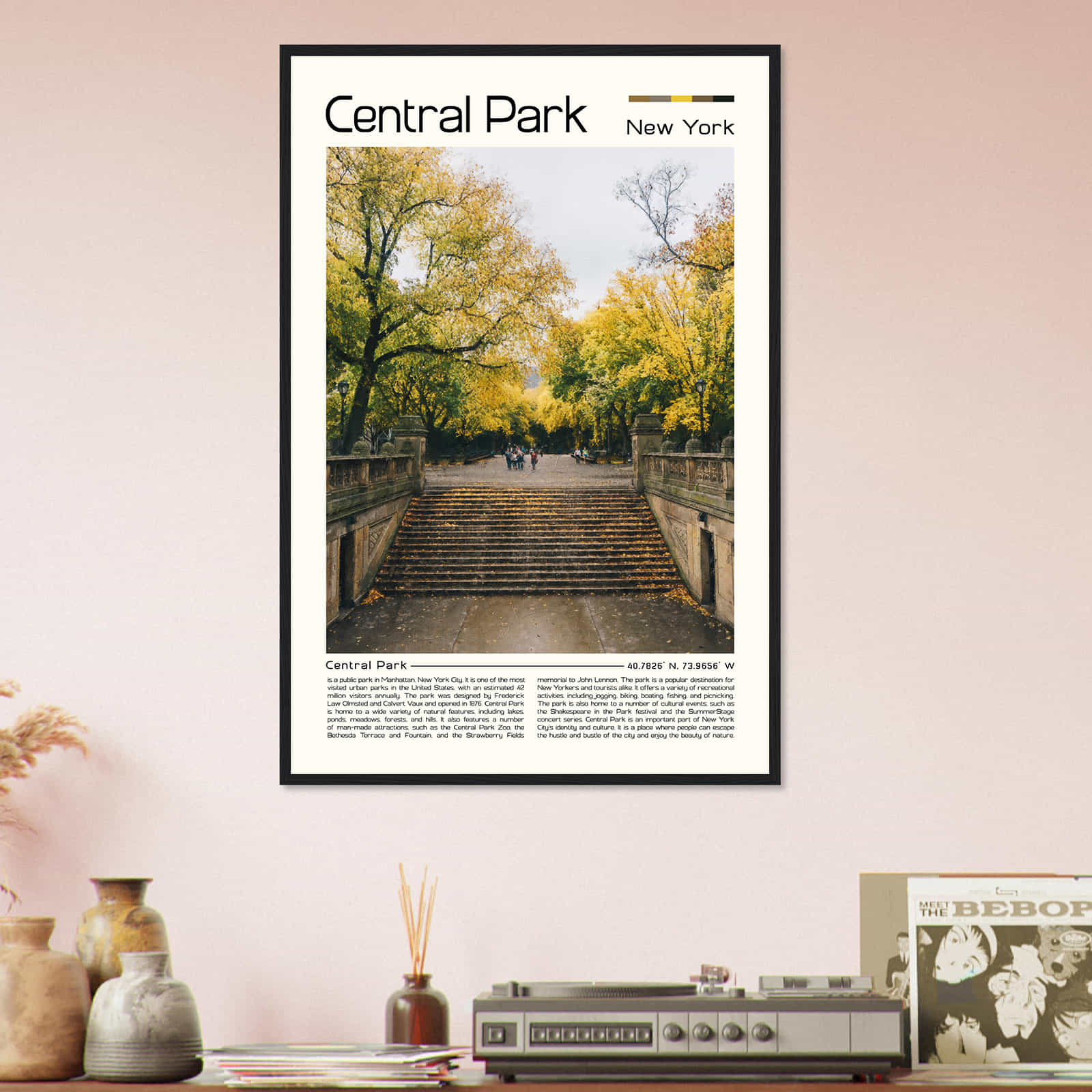 Center Park New York Cityscape Poster Print, Center Park New York Digital Oil Paint Poster DS-4