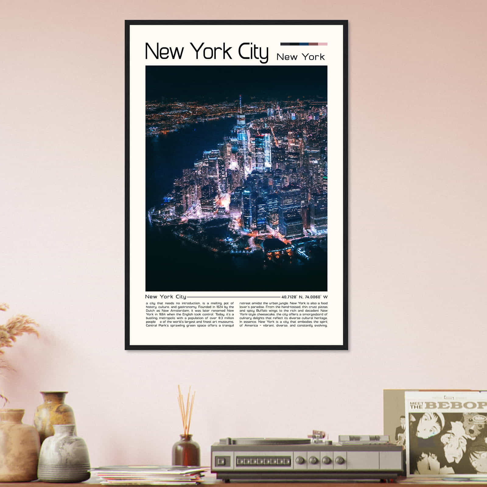 New York City New York Cityscape Poster Print, New York City New York Digital Oil Paint Poster DS-7