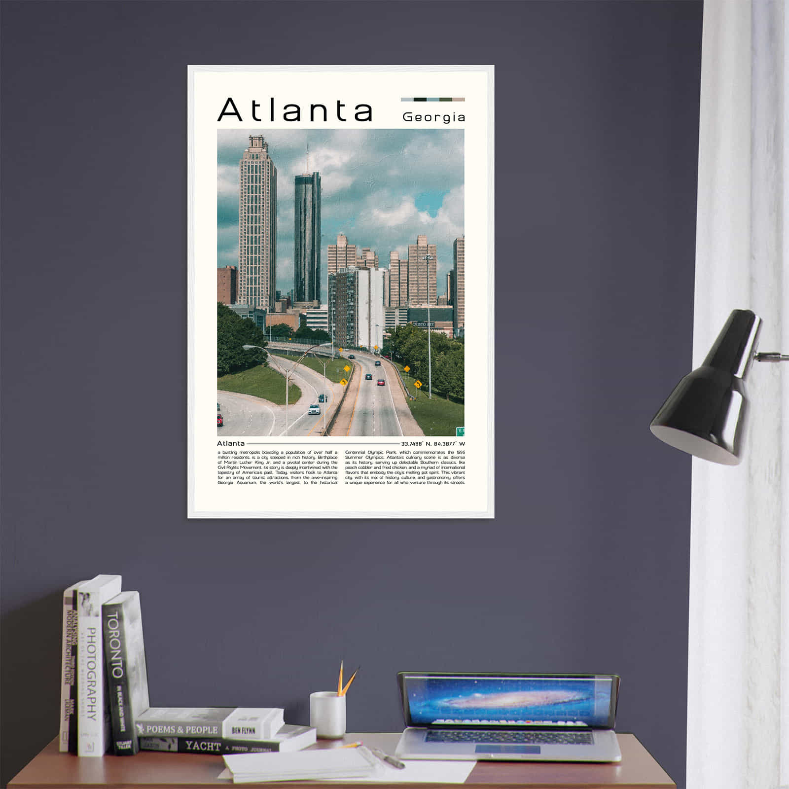 Atlanta Cityscape Poster Print, Atlanta Digital Oil