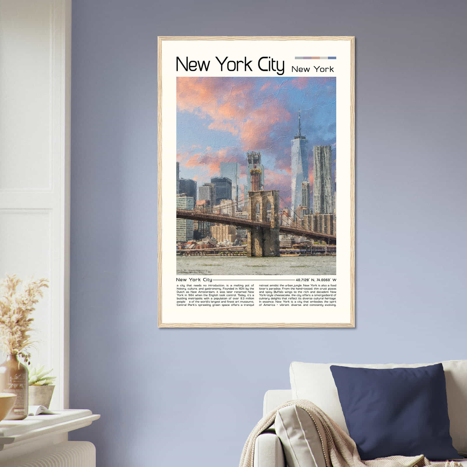 New York City New York Cityscape Poster Print, New York City New York