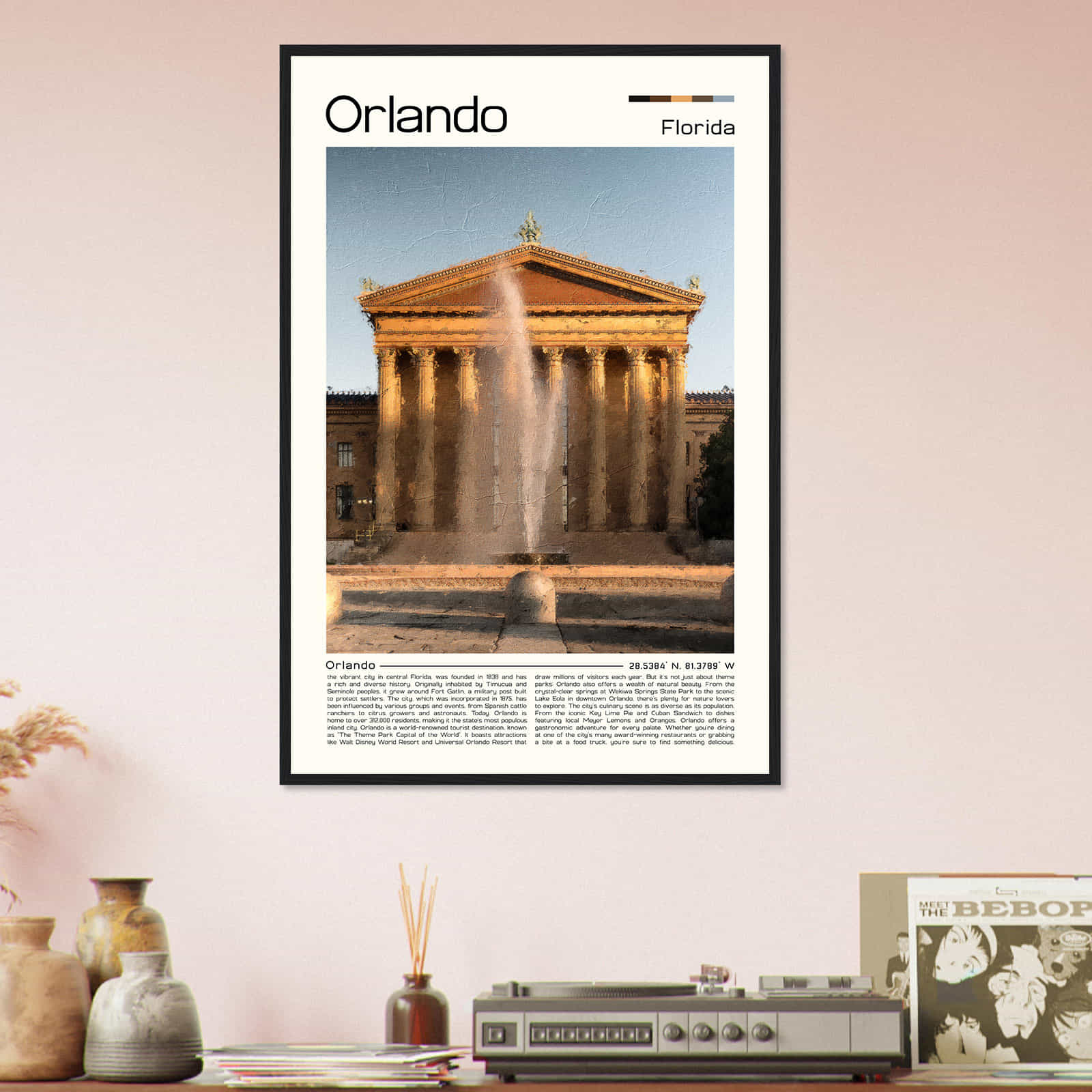 Orlando Florida Cityscape Poster Print, Orlando Florida Digital Oil Paint Poster DS-5 Orlando Florida Cityscape Poster Print, Orlando Florida Digital Oil Paint Poster DS-5