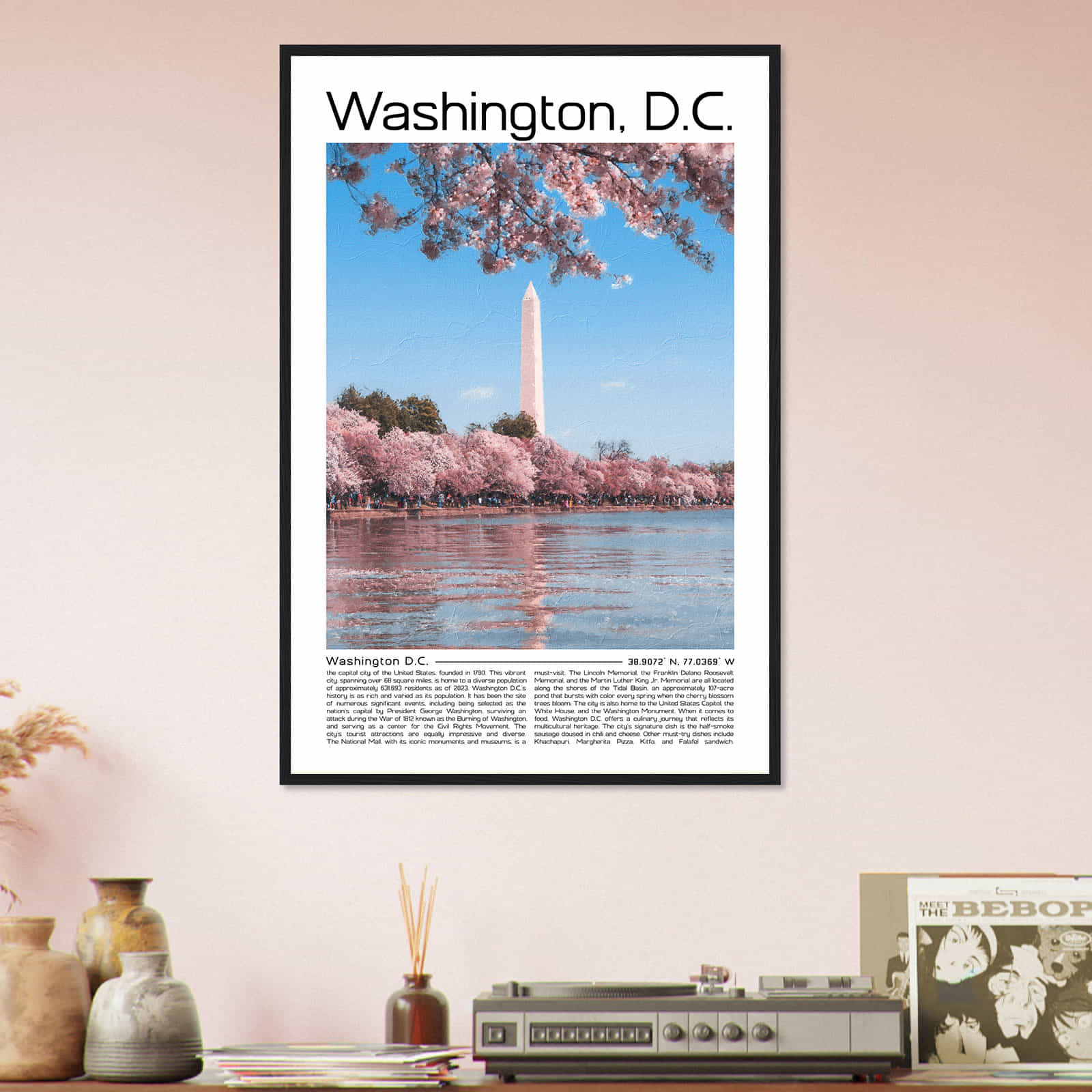 Washington DC Cityscape Poster Print, Washington DC Digital Oil Paint Poster DS-4
