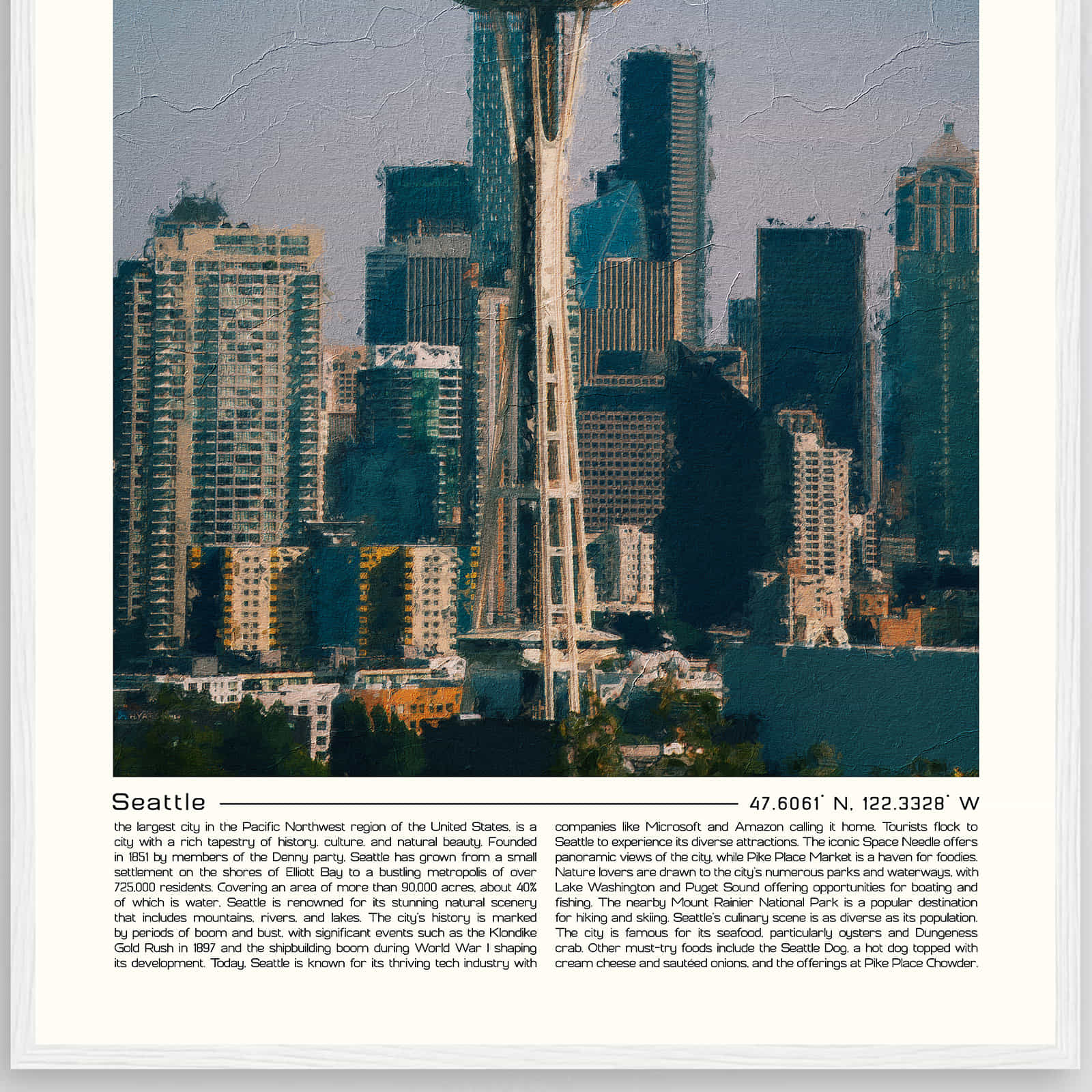 Deerfield Kansas Map Poster, Modern Home Decor Wall Art Print (Copy)