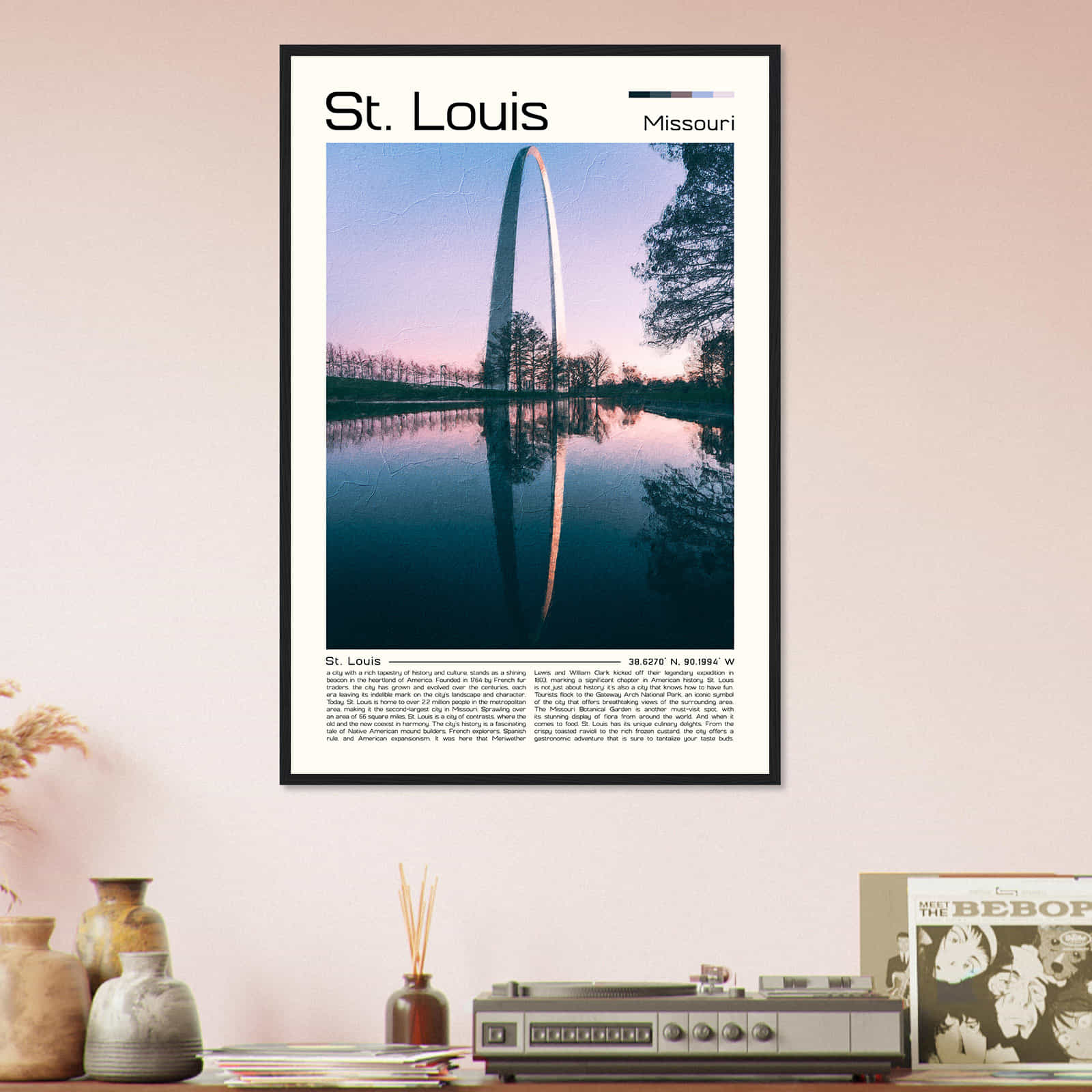 St. Louis Missouri Cityscape Poster Print, St. Louis Missouri Digital Oil Paint Poster DS-3