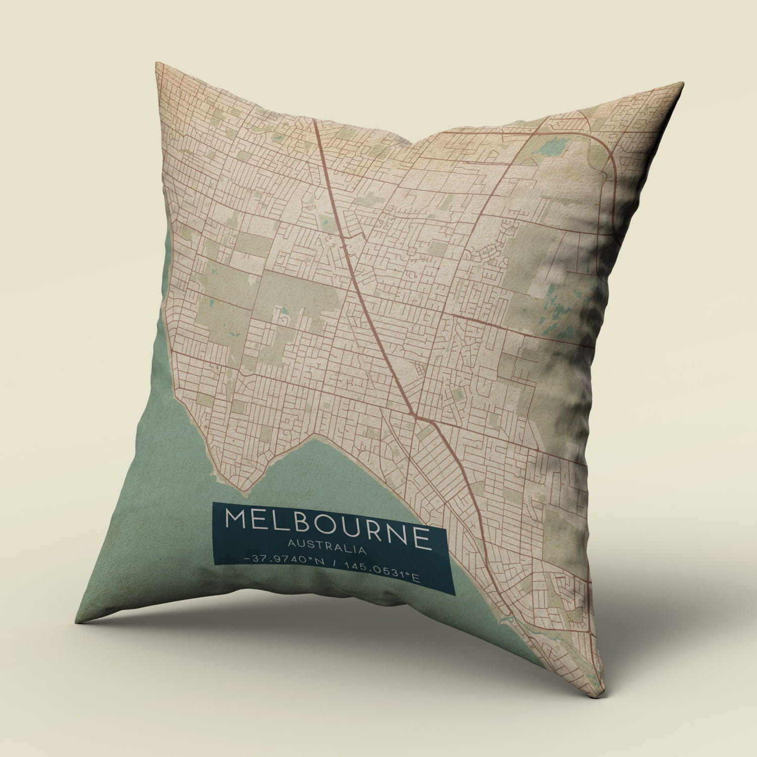 Custom Melbourne Australia Map Pillow Mapmory