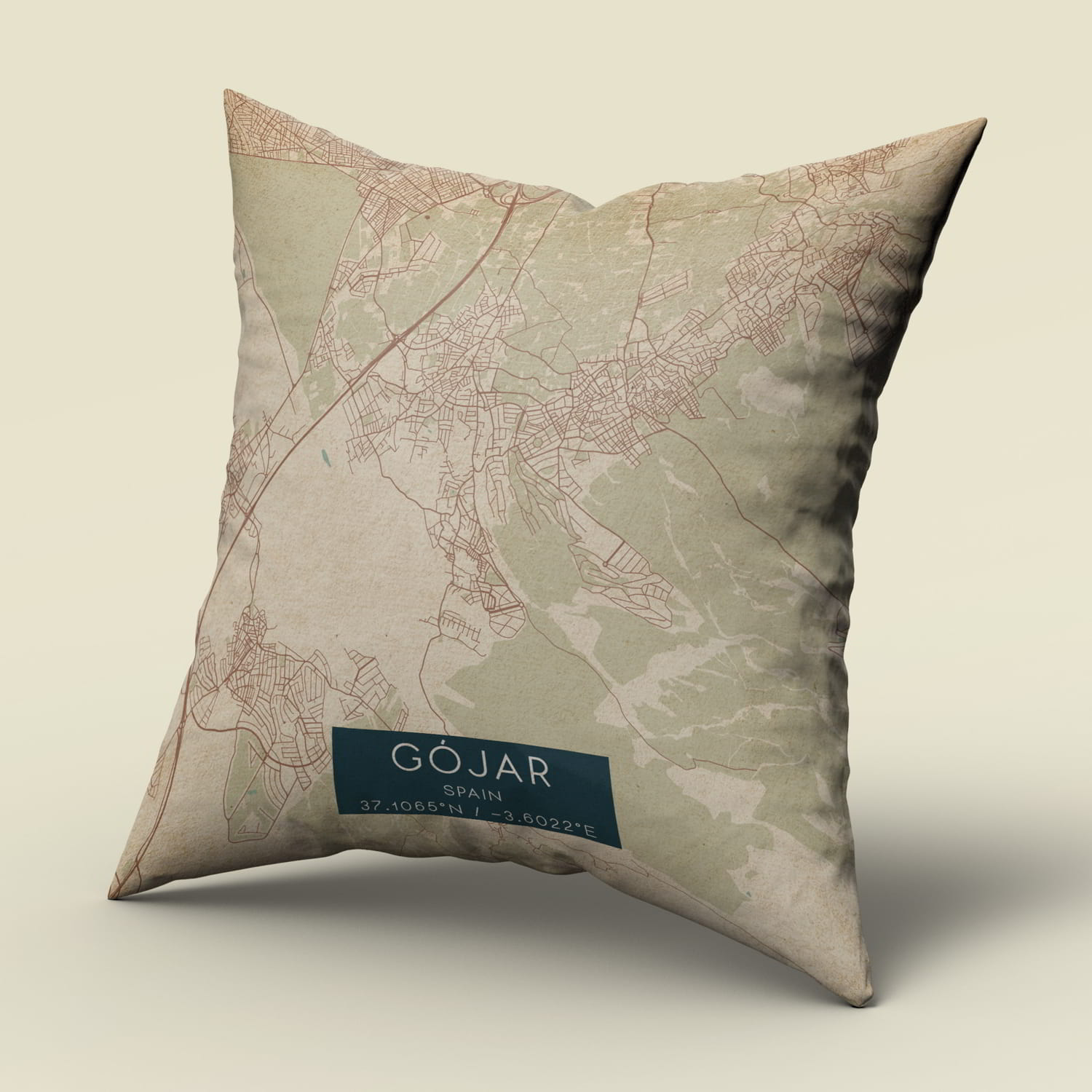 Vintage Gojar Spain Map Pillow, Custom Double Sided Pillow - Custom ...