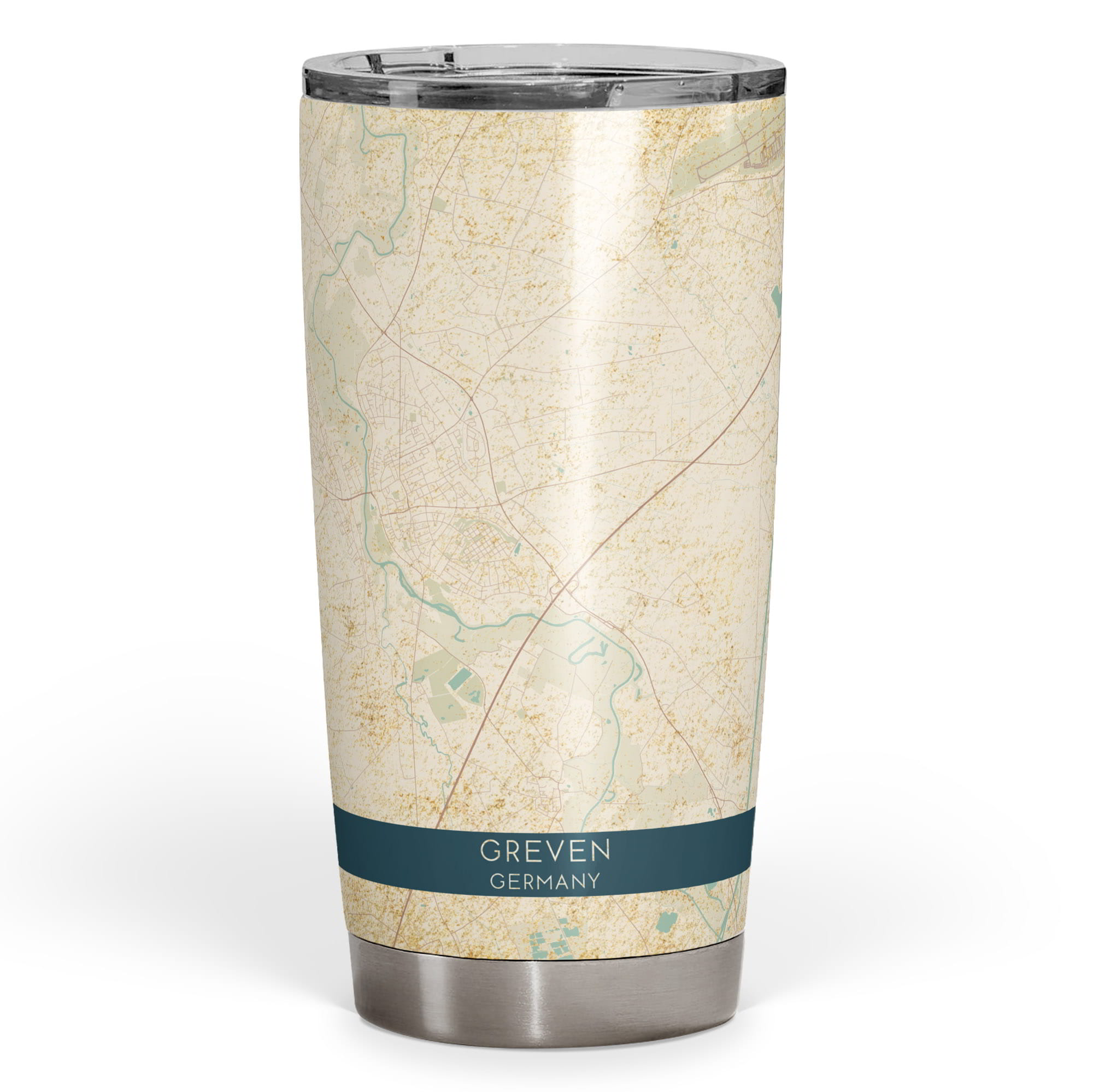 Greven Map Vintage Greven Germany Map Tumbler - 20oz Stainless Steel Travel ...