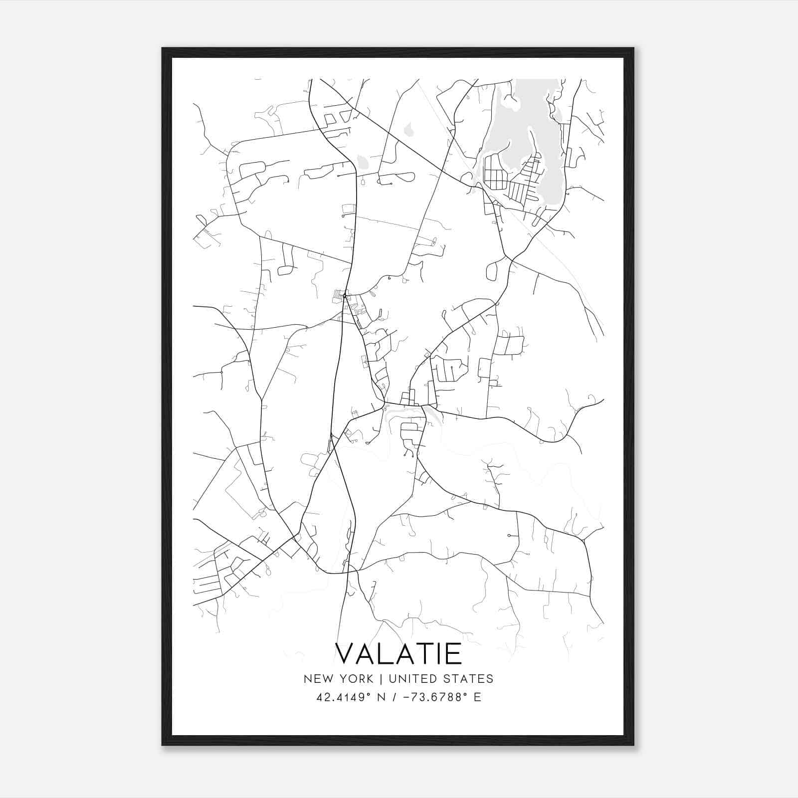 Valatie New York Map Poster, Modern Home Decor Wall Art Print Valatie New York Map Poster, Modern Home Decor Wall Art Print