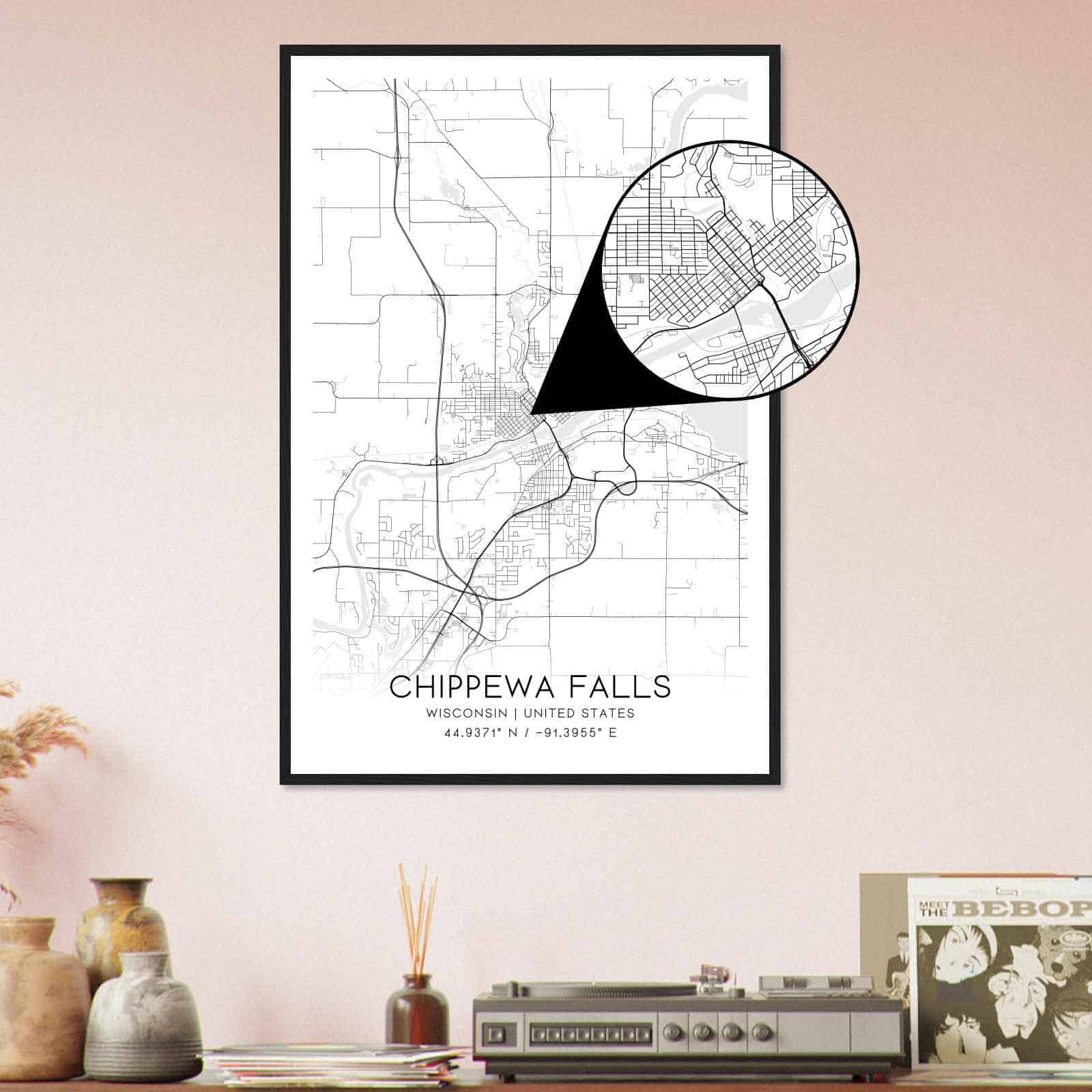 Deerfield Kansas Map Poster, Modern Home Decor Wall Art Print (Copy)