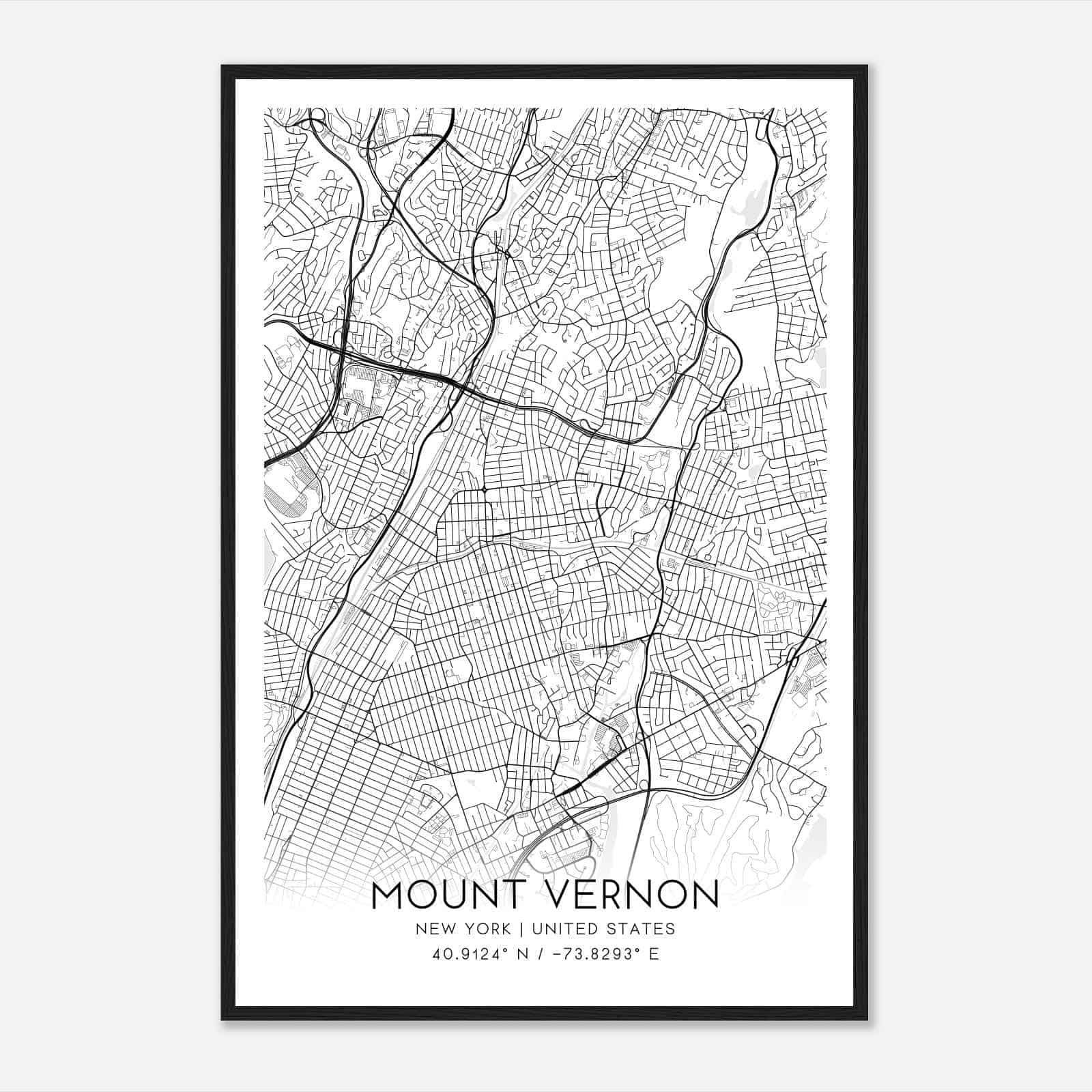 Mount Vernon New York Map Poster, Modern Home Decor Wall Art Print Mount Vernon New York Map Poster, Modern Home Decor Wall Art Print