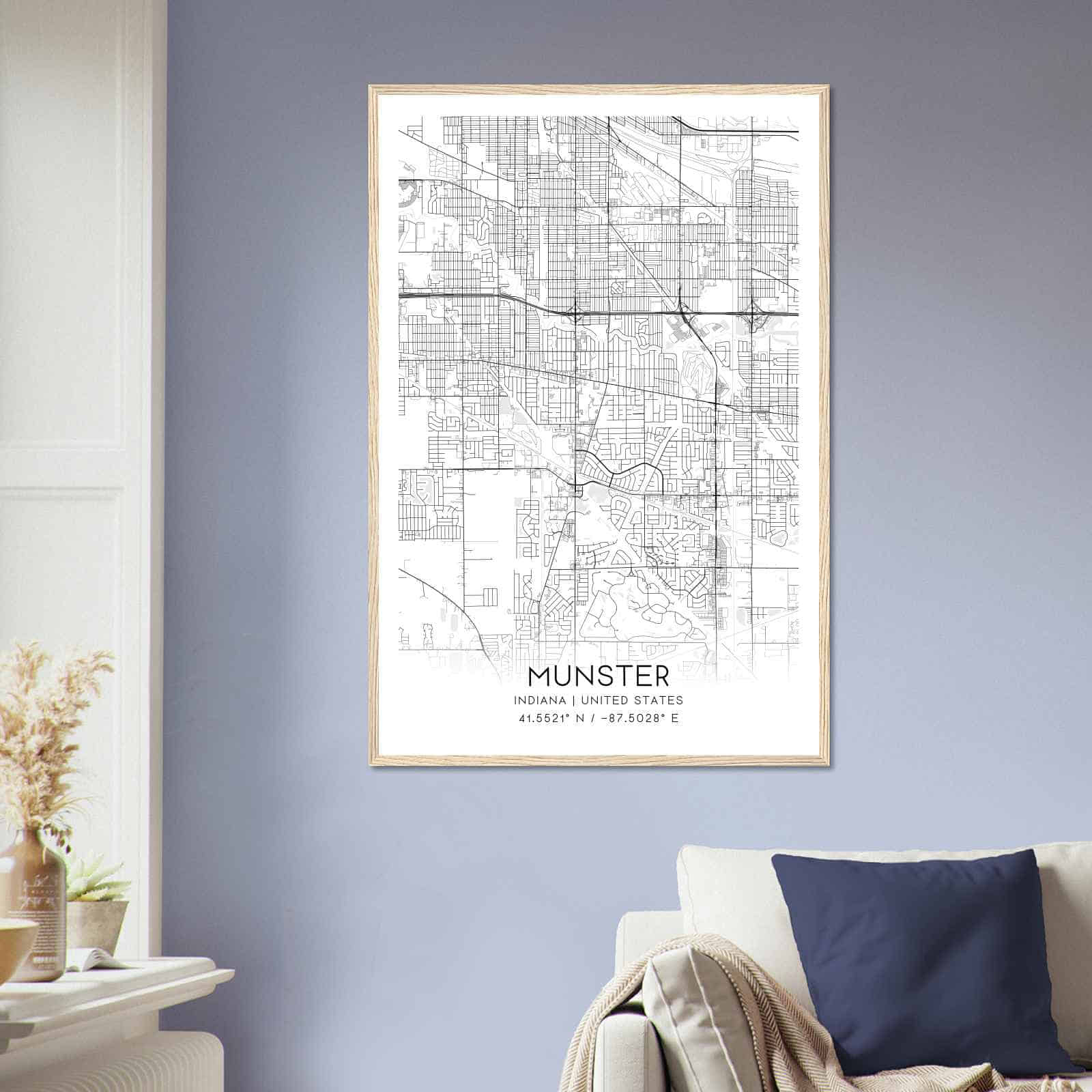 Deerfield Kansas Map Poster, Modern Home Decor Wall Art Print (Copy)