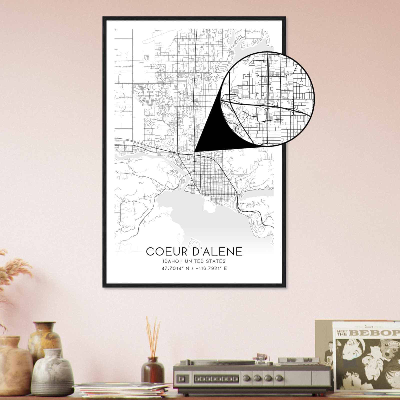 Deerfield Kansas Map Poster, Modern Home Decor Wall Art Print (Copy)