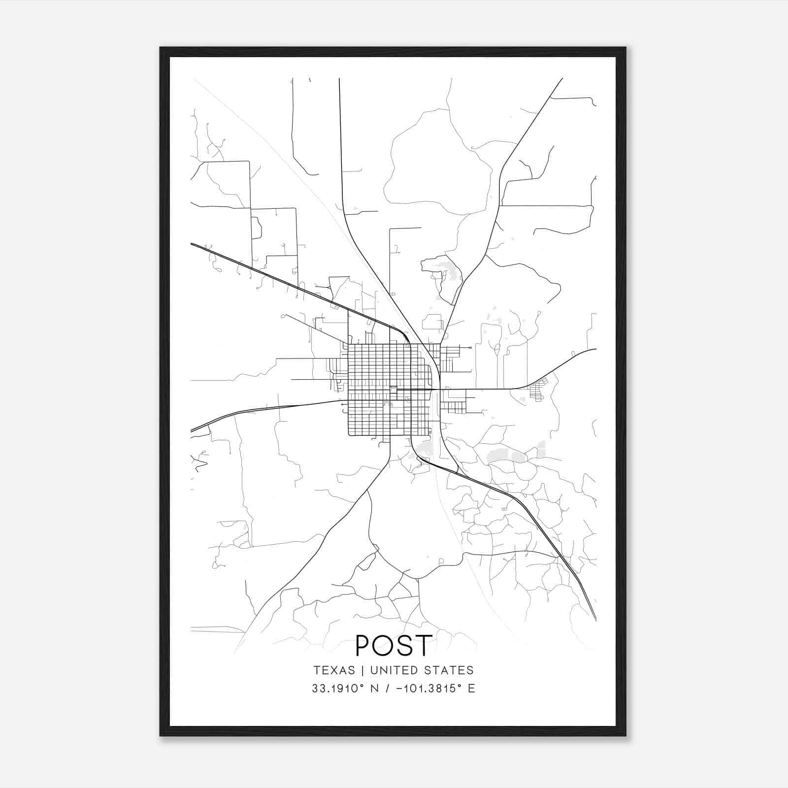 Post Texas Map Poster, Modern Home Decor Wall Art Print Post Texas Map Poster, Modern Home Decor Wall Art Print