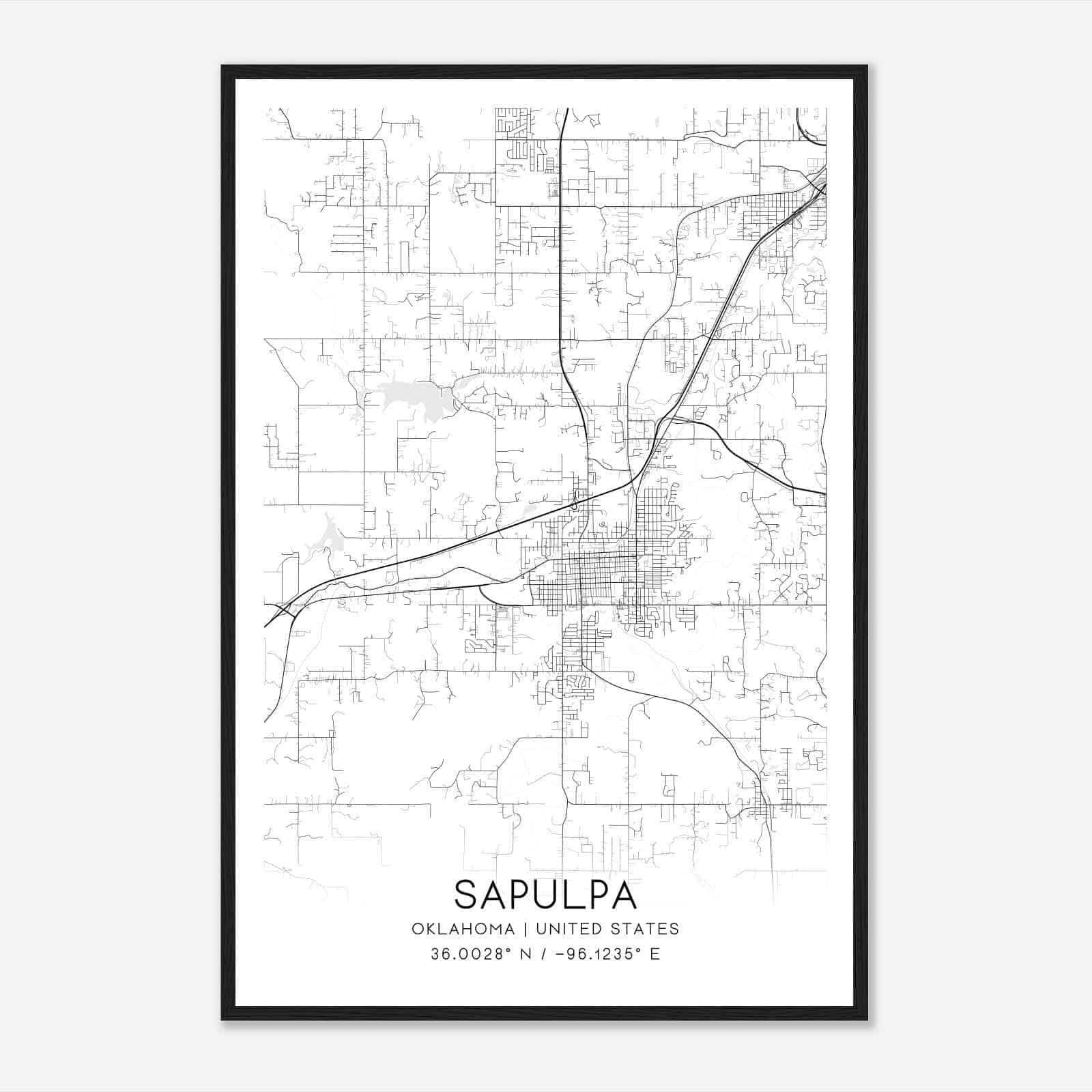 Sapulpa Oklahoma Map Poster, Modern Home Decor Wall Art Print Sapulpa Oklahoma Map Poster, Modern Home Decor Wall Art Print