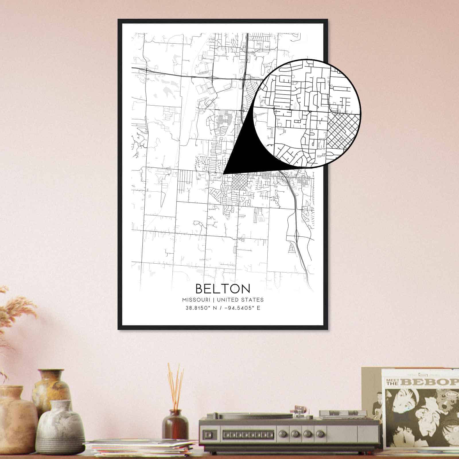 Deerfield Kansas Map Poster, Modern Home Decor Wall Art Print (Copy)