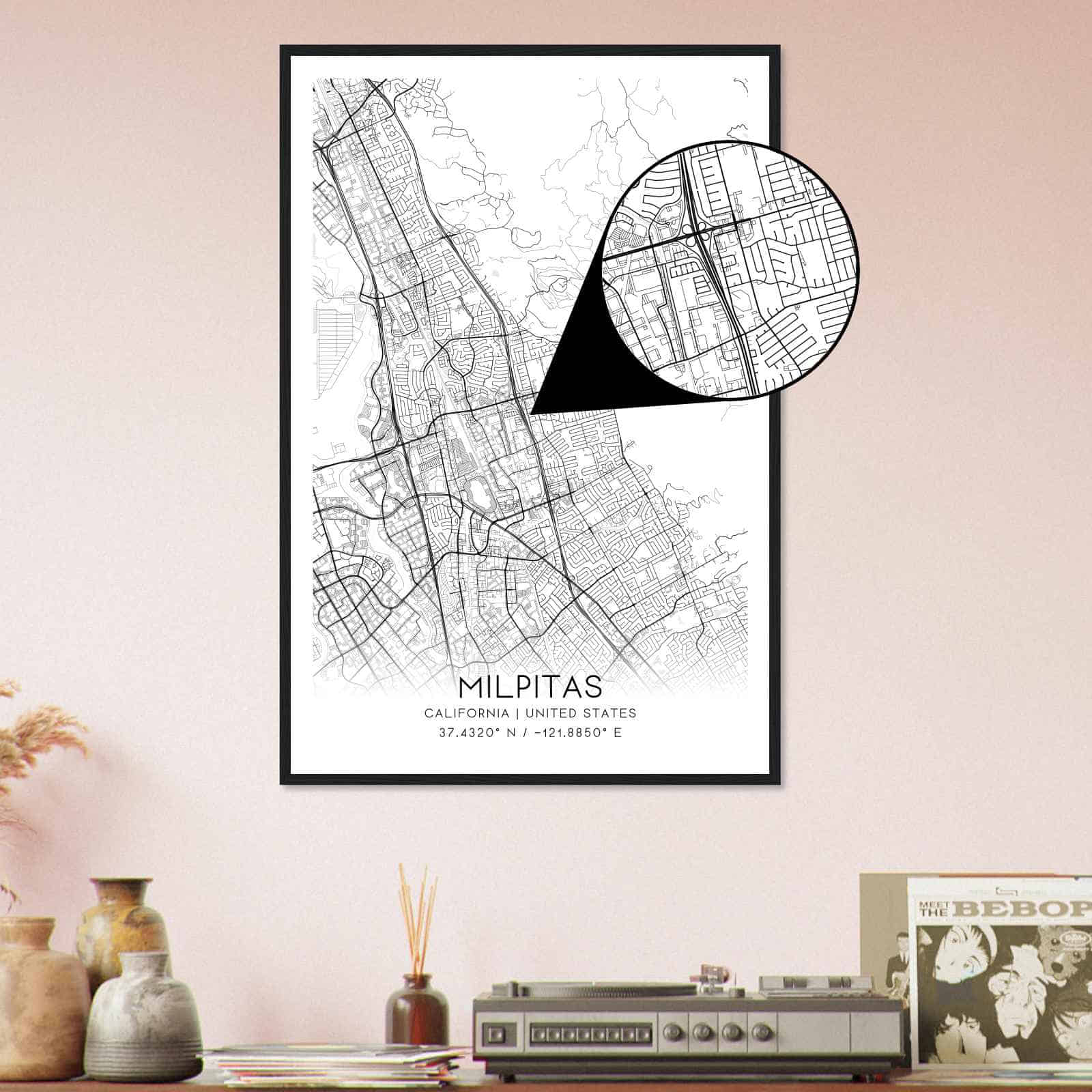 Deerfield Kansas Map Poster, Modern Home Decor Wall Art Print (Copy)