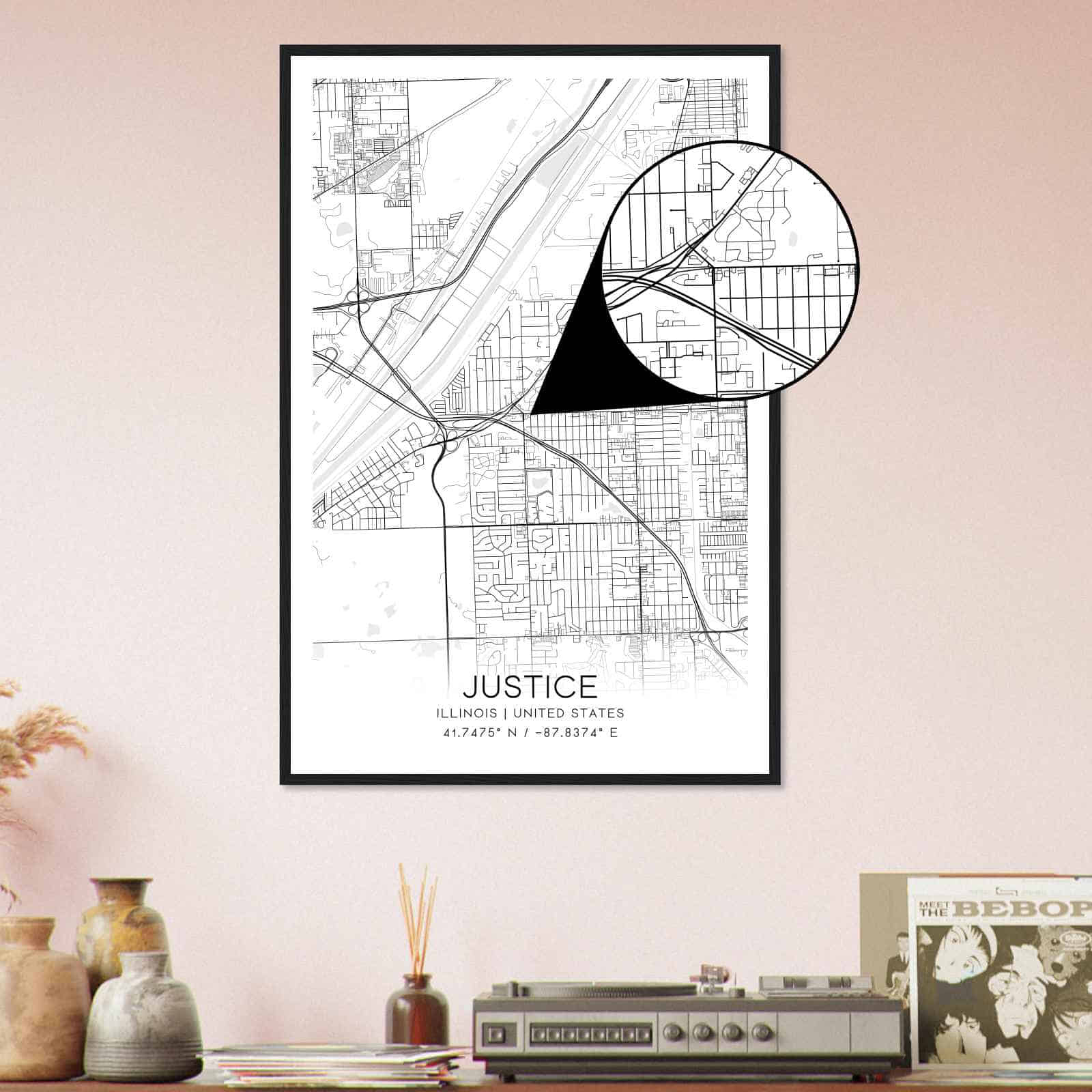 Deerfield Kansas Map Poster, Modern Home Decor Wall Art Print (Copy)