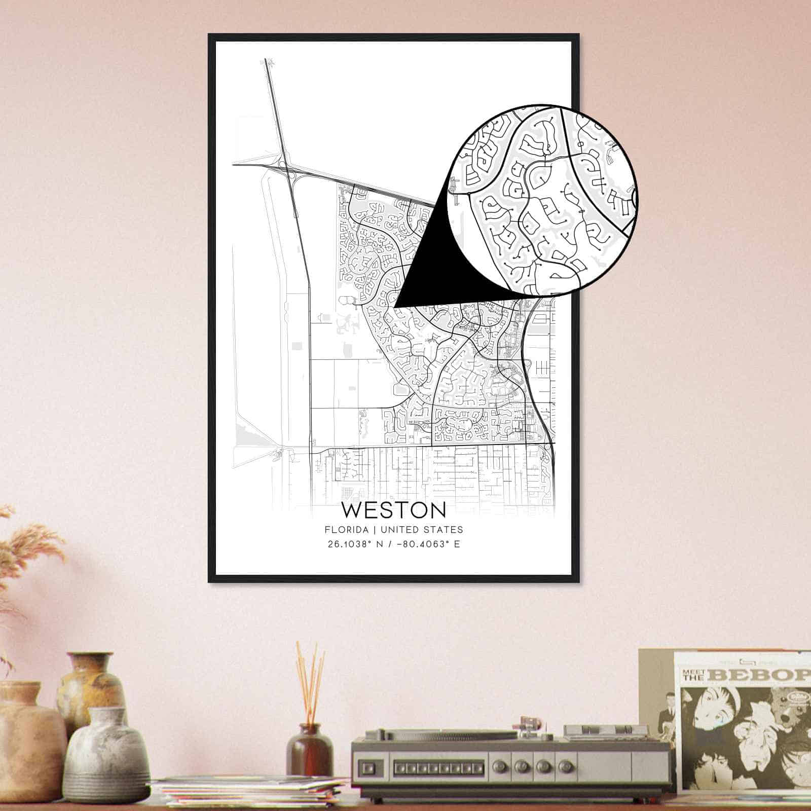 Deerfield Kansas Map Poster, Modern Home Decor Wall Art Print (Copy)