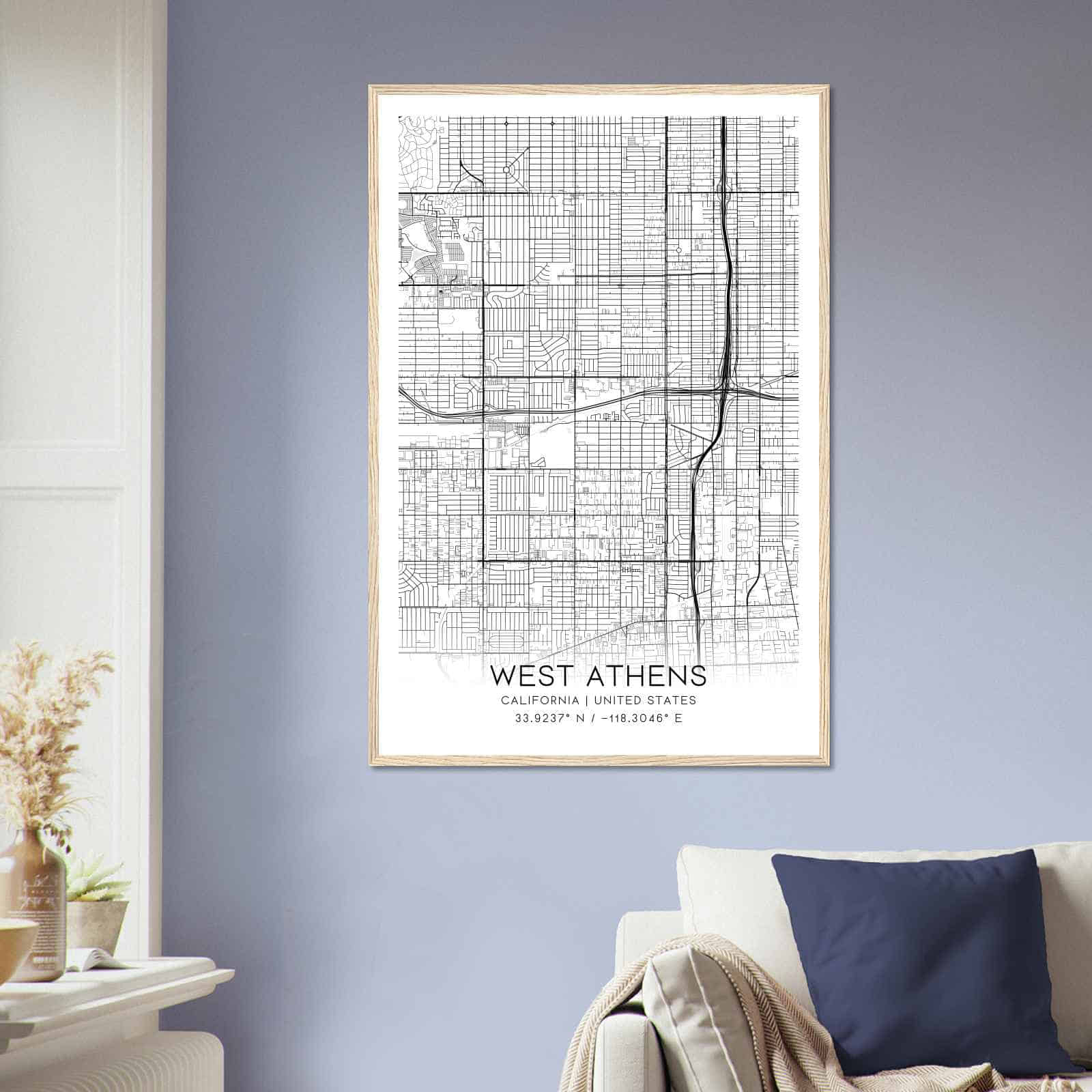 Deerfield Kansas Map Poster, Modern Home Decor Wall Art Print (Copy)