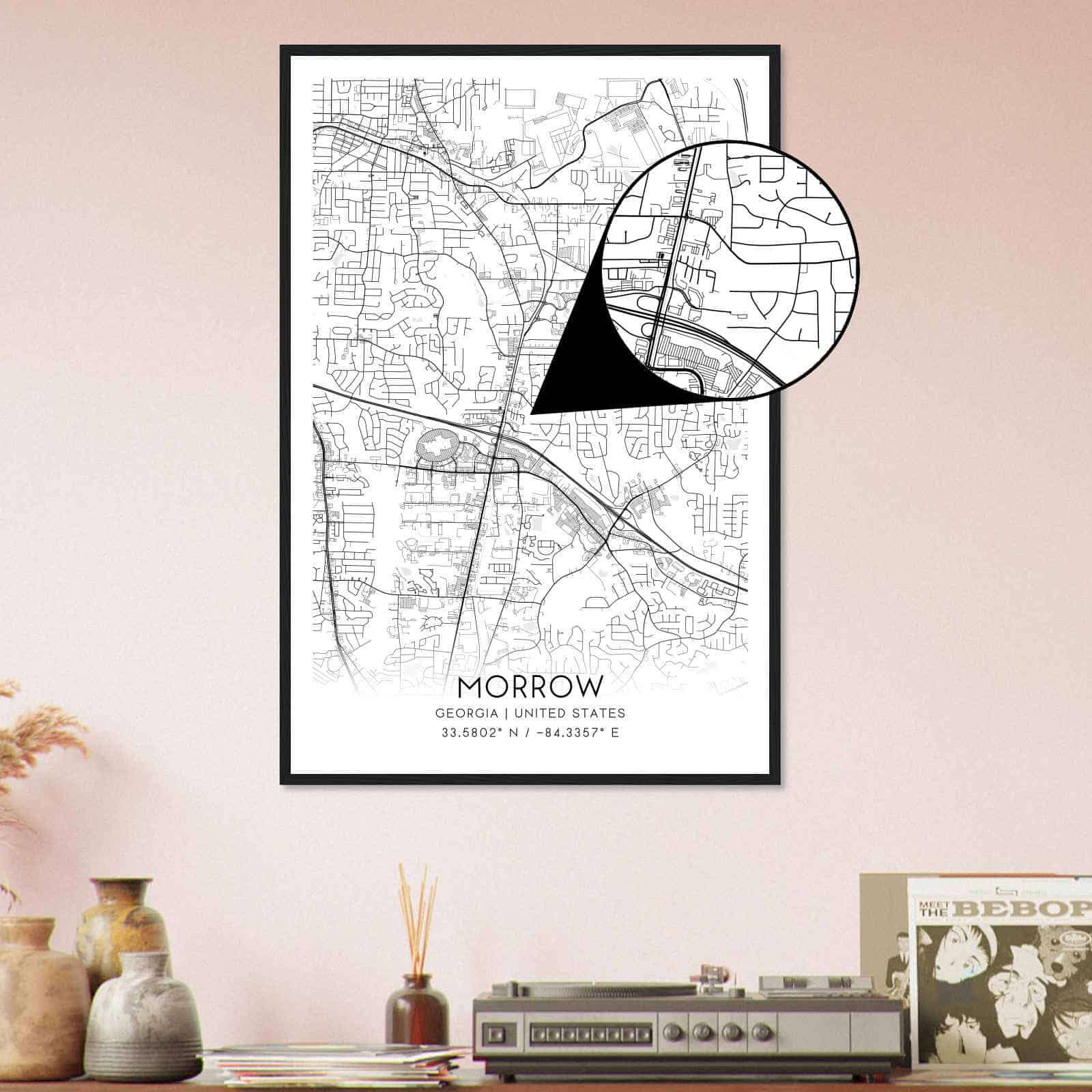 Deerfield Kansas Map Poster, Modern Home Decor Wall Art Print (Copy)