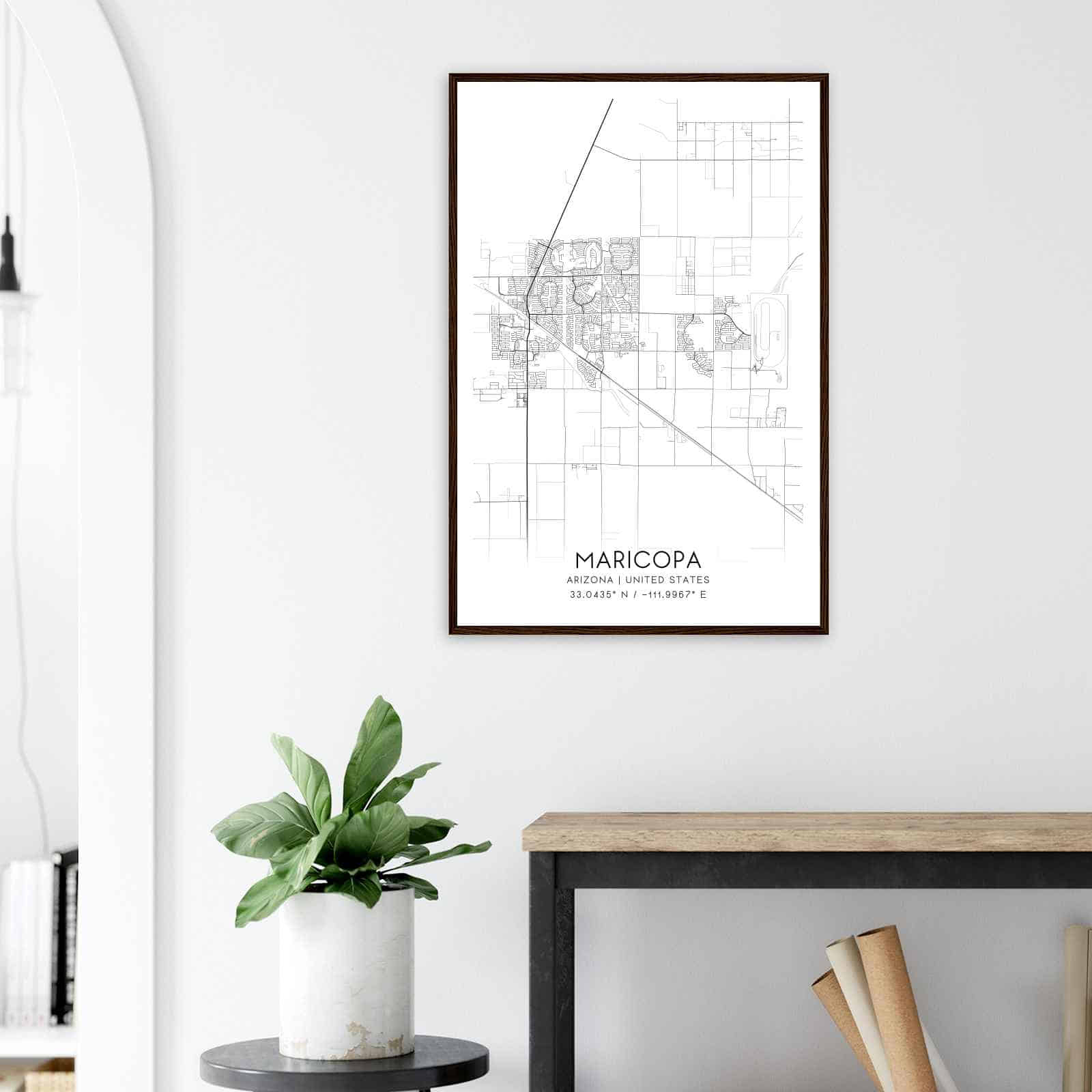 Deerfield Kansas Map Poster, Modern Home Decor Wall Art Print (Copy)