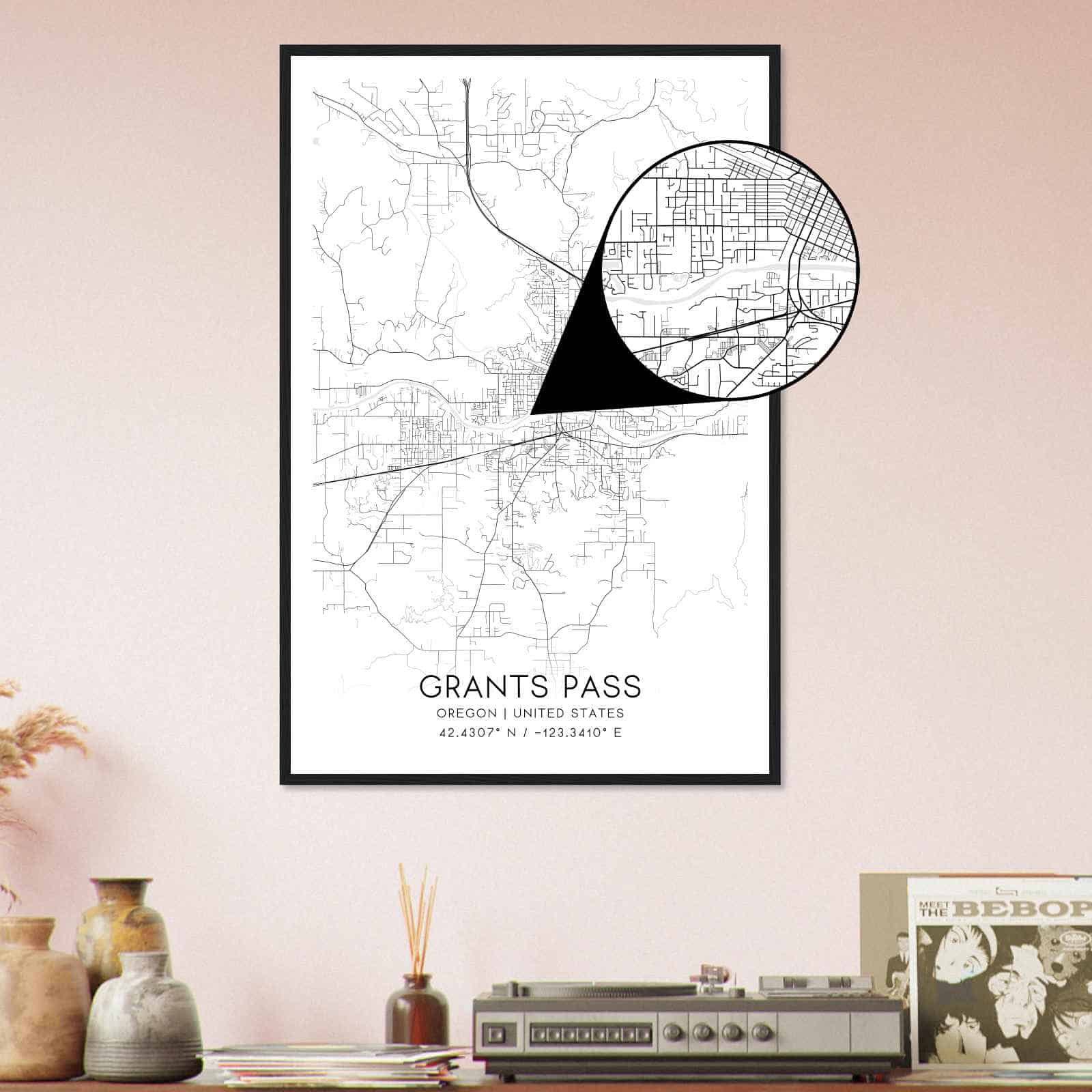 Deerfield Kansas Map Poster, Modern Home Decor Wall Art Print (Copy)