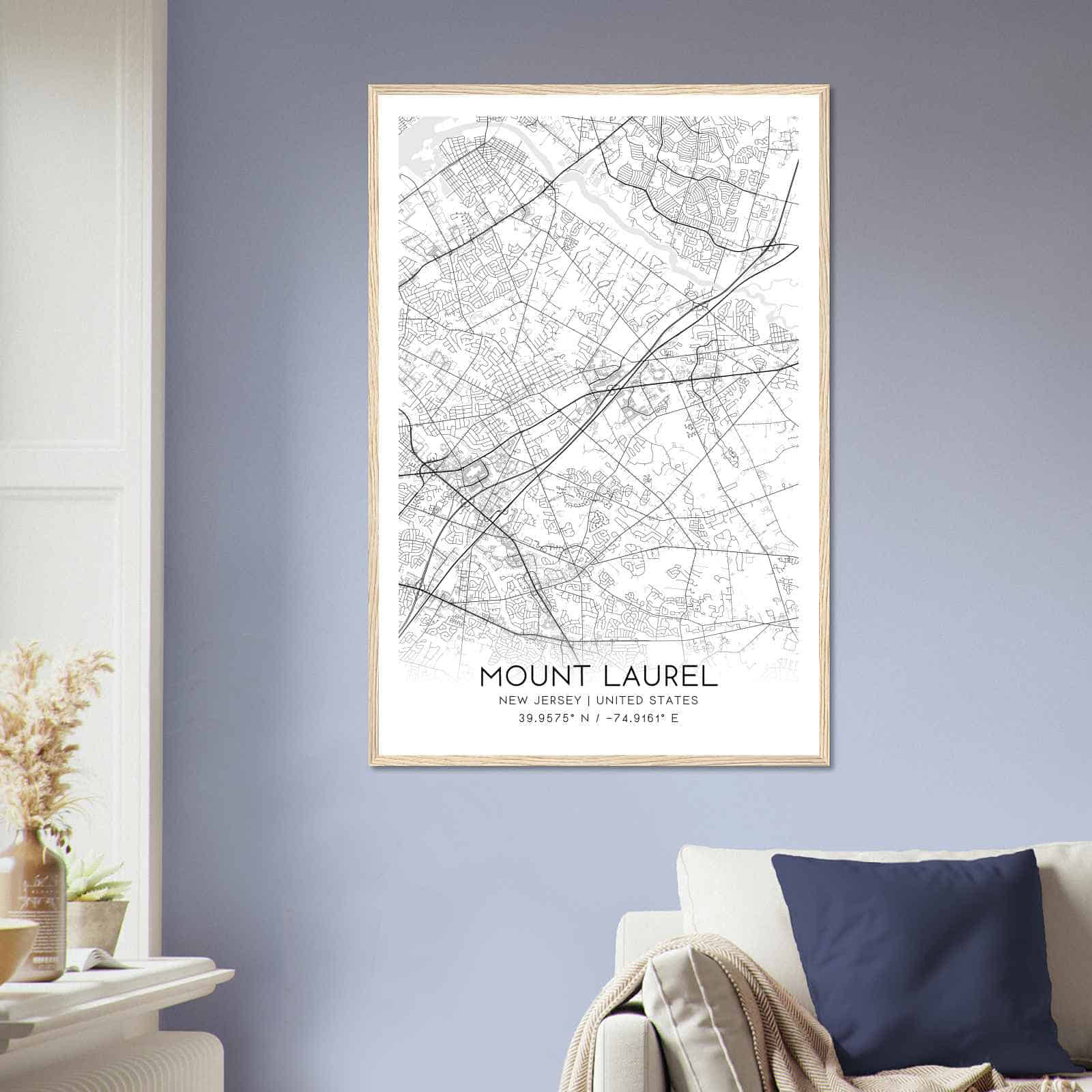 Deerfield Kansas Map Poster, Modern Home Decor Wall Art Print (Copy)