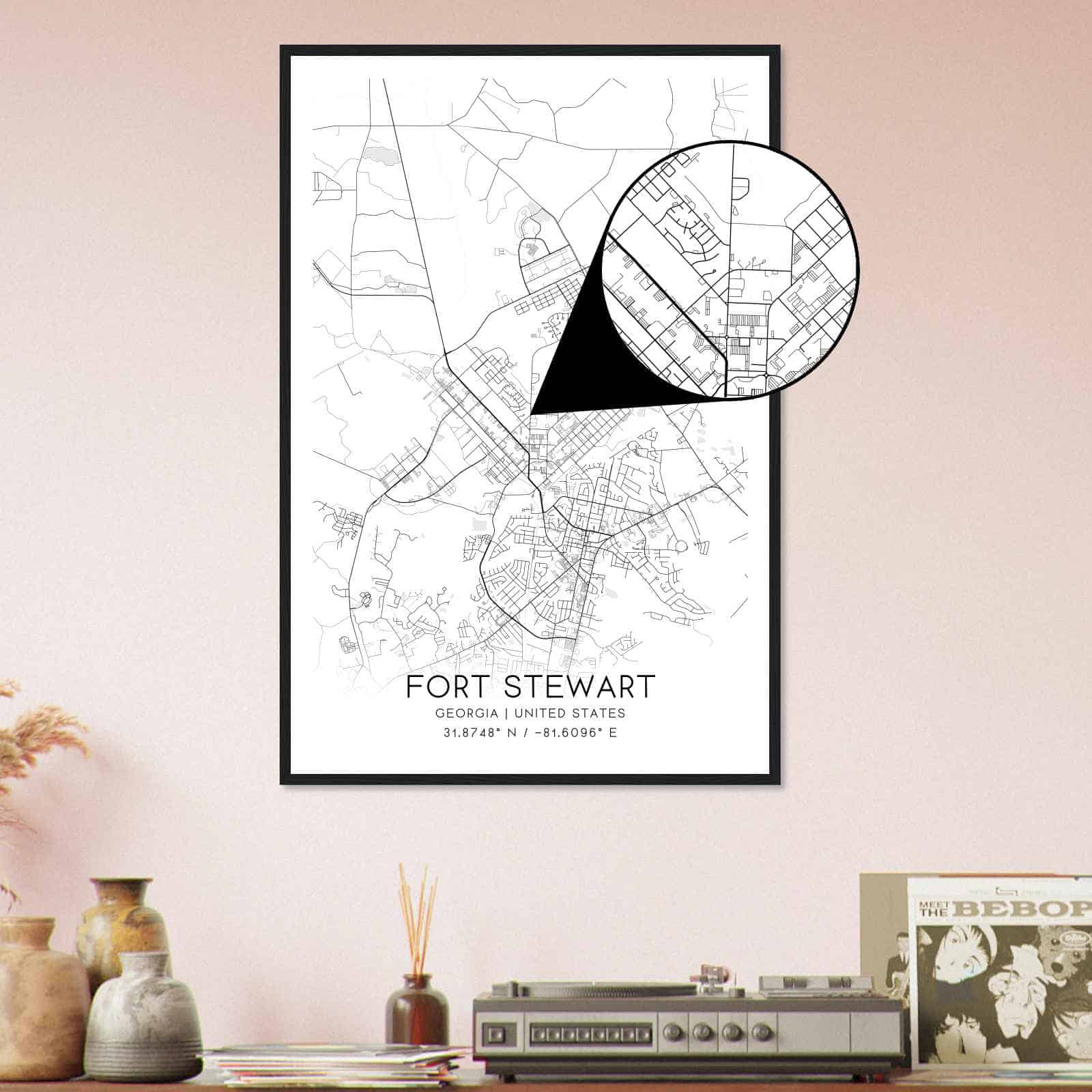 Deerfield Kansas Map Poster, Modern Home Decor Wall Art Print (Copy)