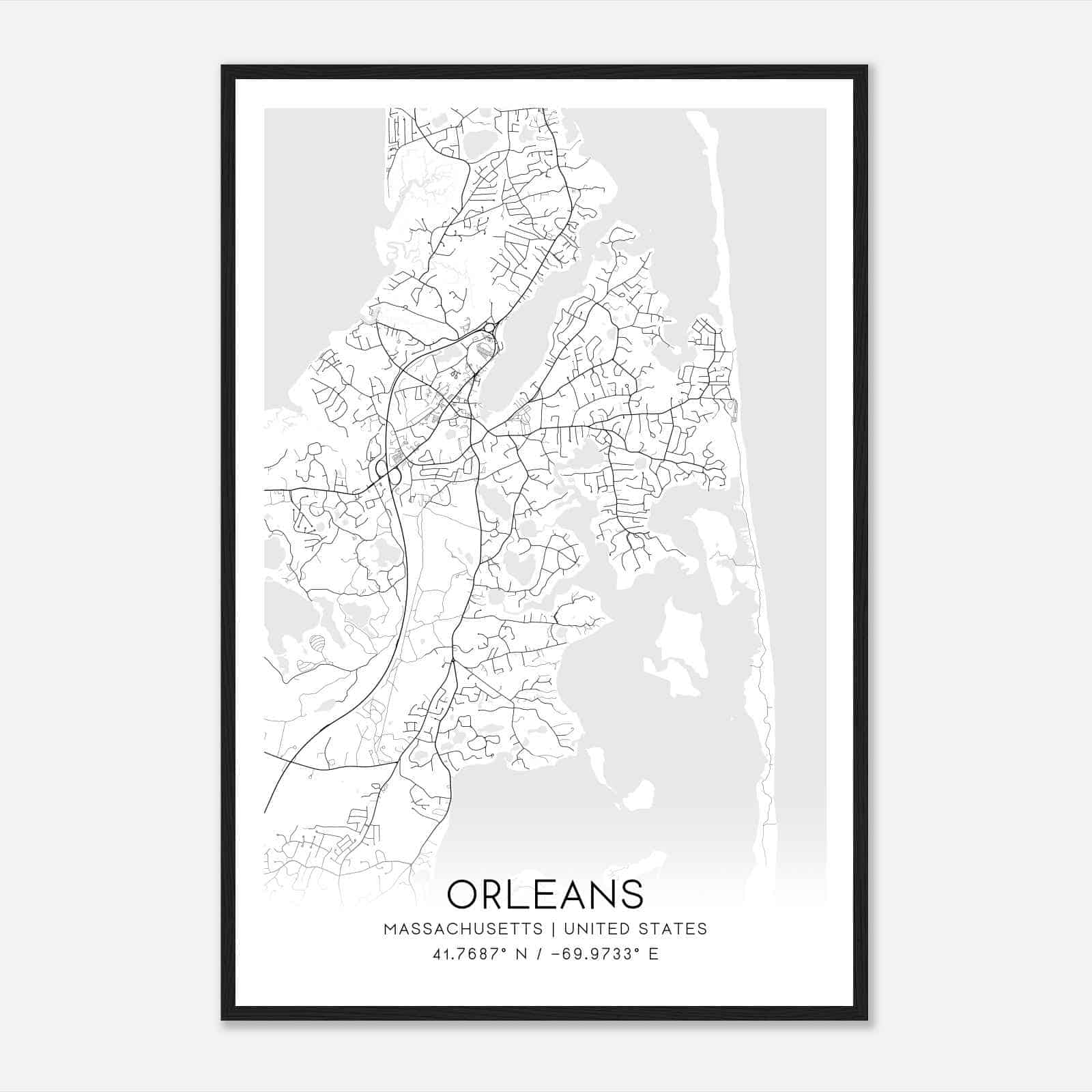 Orleans Massachusetts Map Poster, Modern Home Decor Wall Art Print Orleans Massachusetts Map Poster, Modern Home Decor Wall Art Print