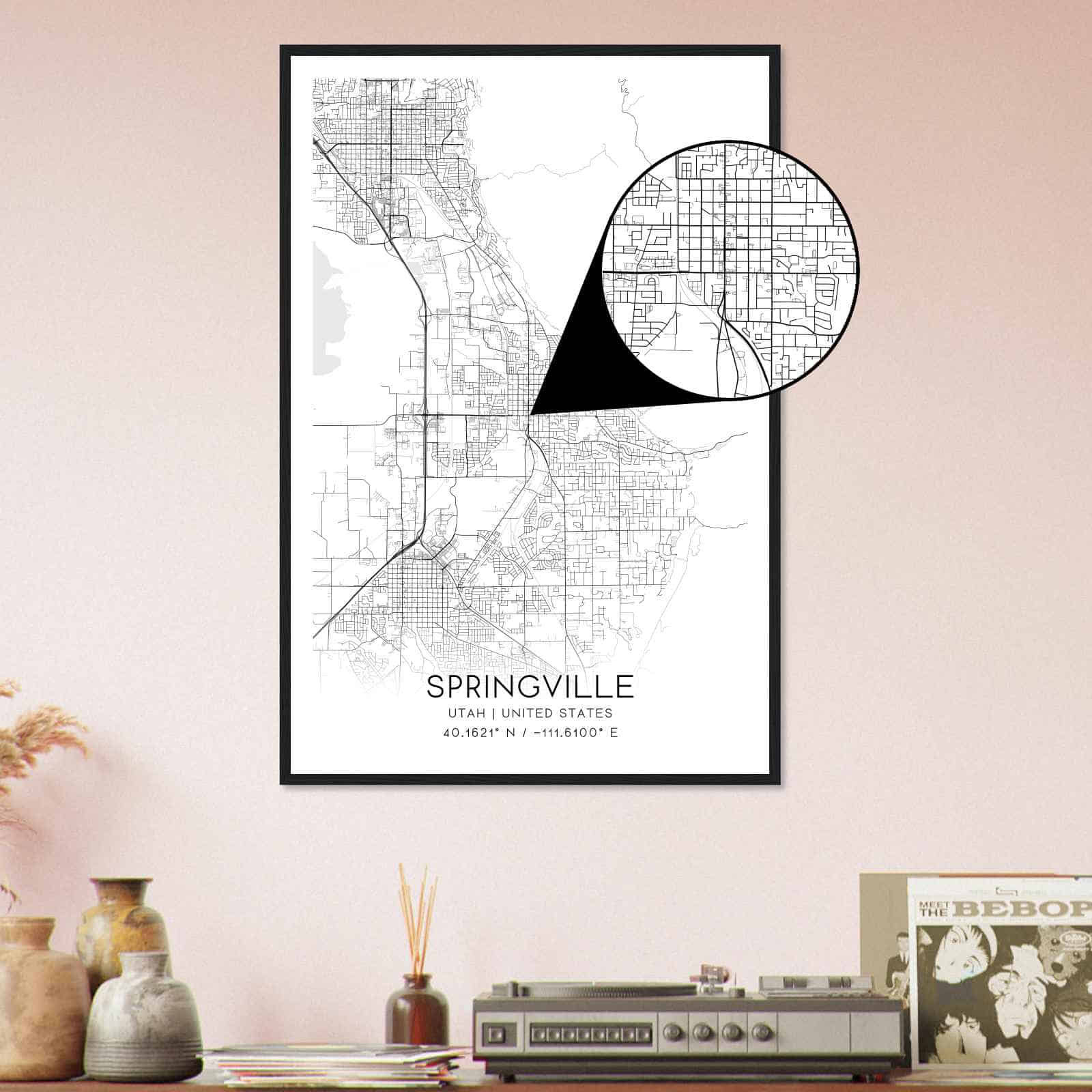 Deerfield Kansas Map Poster, Modern Home Decor Wall Art Print (Copy)