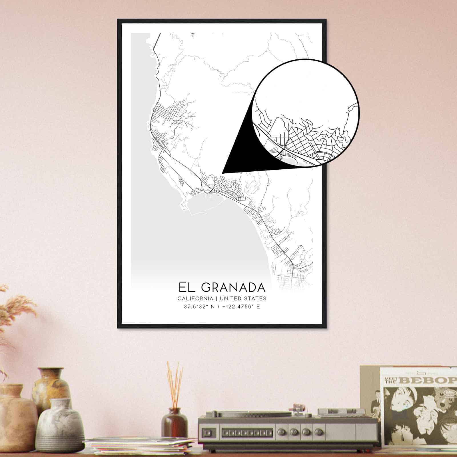 Deerfield Kansas Map Poster, Modern Home Decor Wall Art Print (Copy)