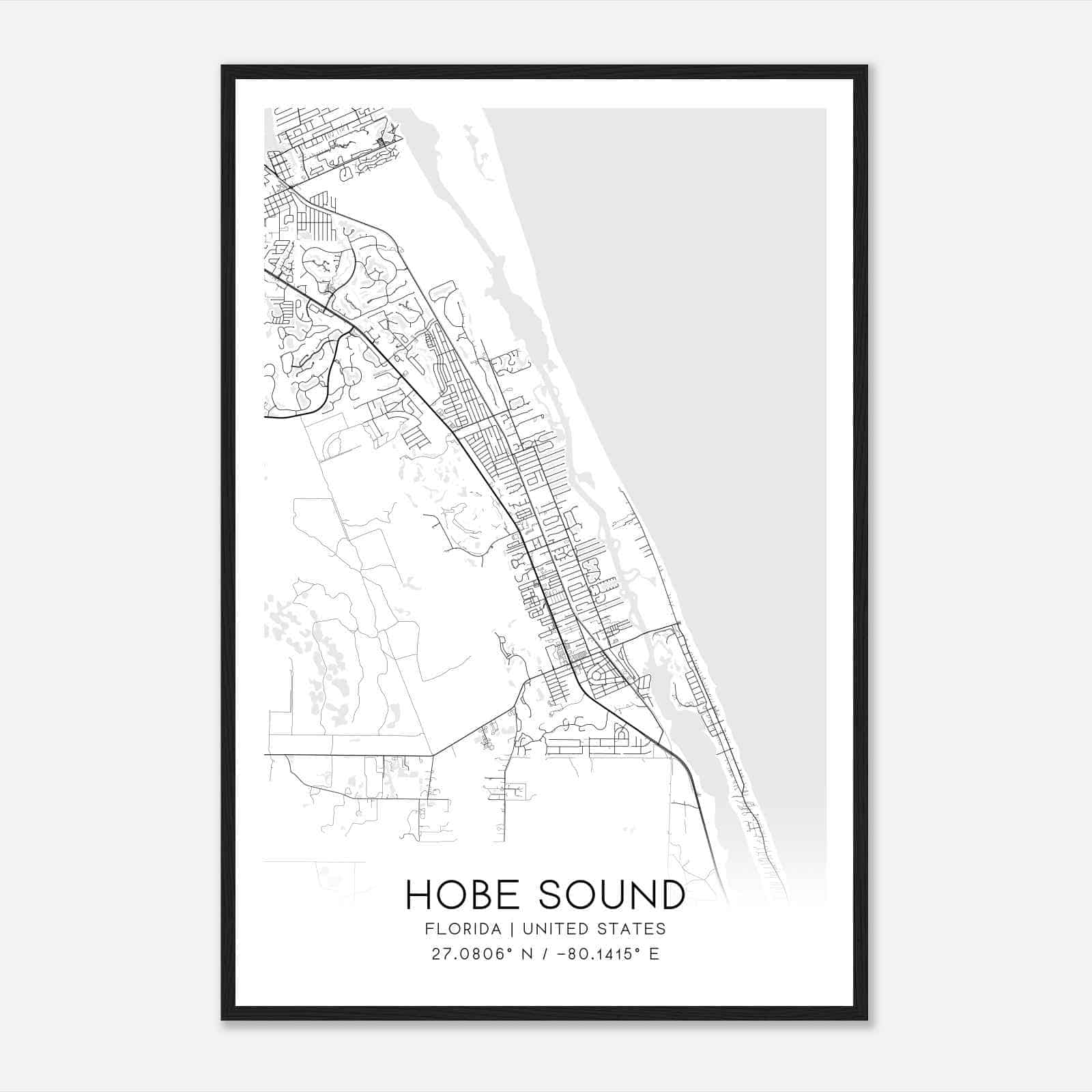 Hobe Sound Florida Map Poster - 0cb230ee14d56ff959c139757b109c1d 