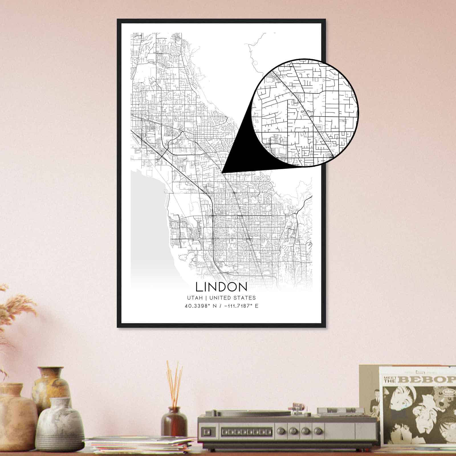 Deerfield Kansas Map Poster, Modern Home Decor Wall Art Print (Copy)