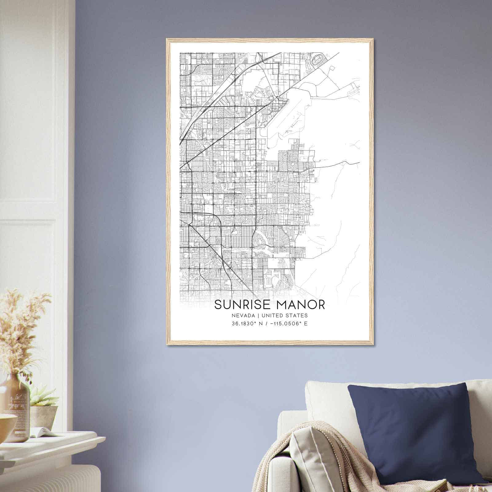 Deerfield Kansas Map Poster, Modern Home Decor Wall Art Print (Copy)