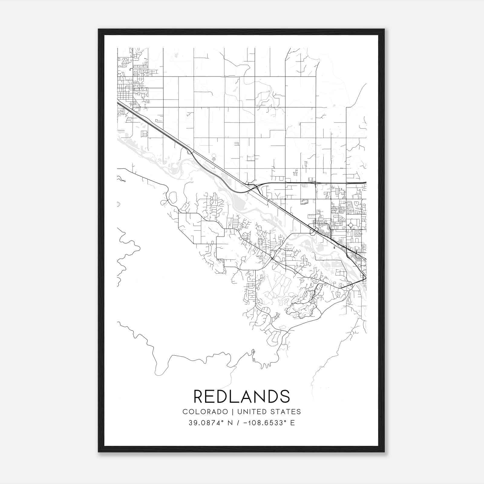 Redlands Colorado Map Poster, Modern Home Decor Wall Art Print - Custom ...