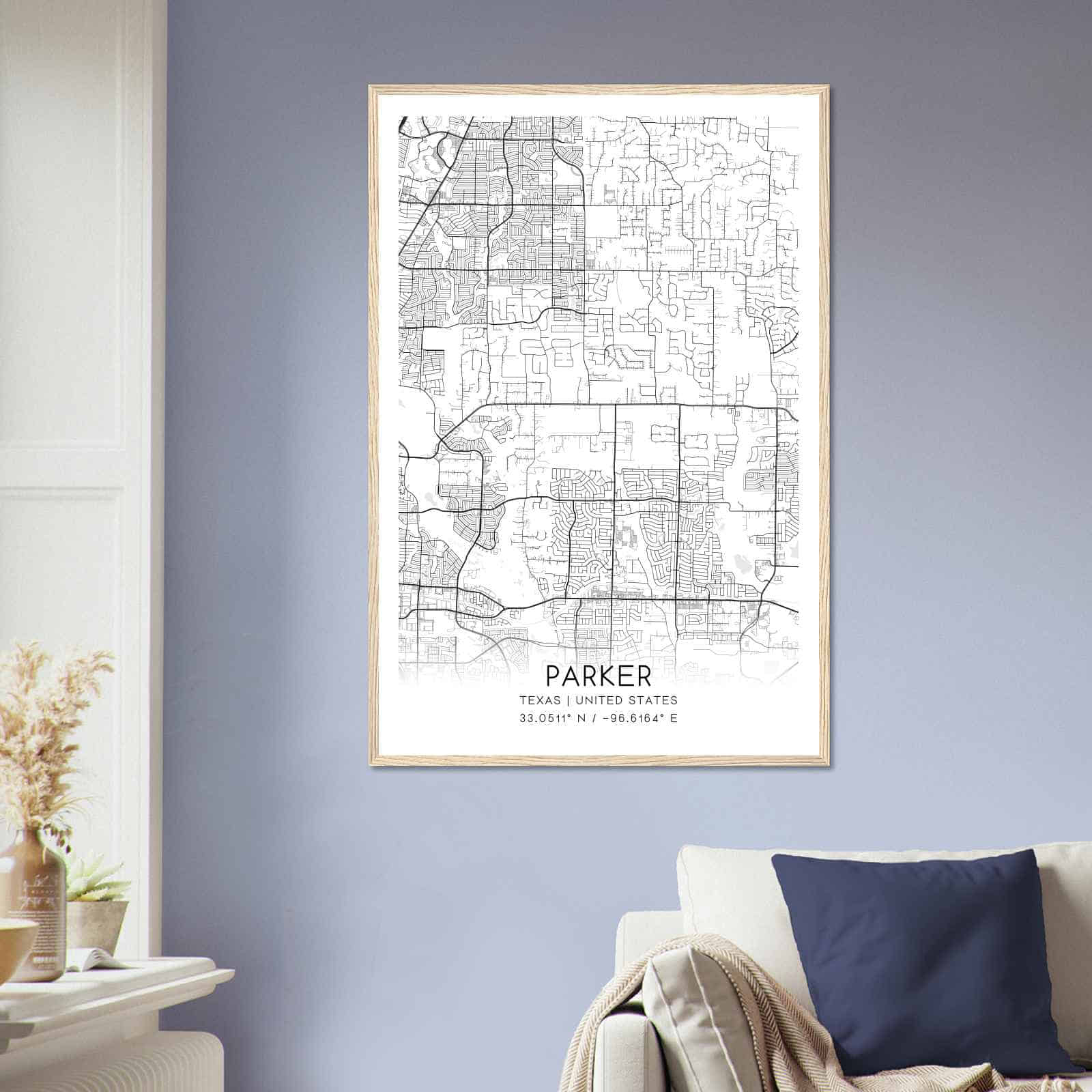 Deerfield Kansas Map Poster, Modern Home Decor Wall Art Print (Copy)