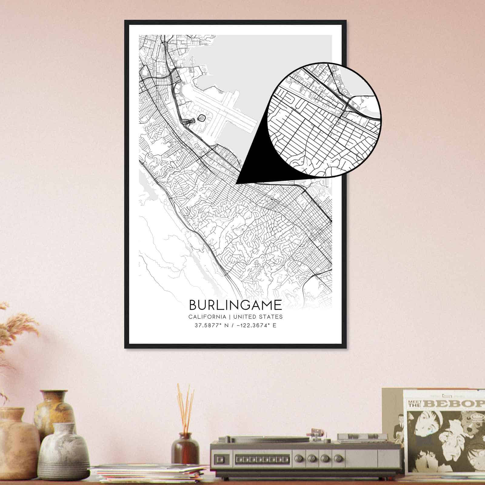 Deerfield Kansas Map Poster, Modern Home Decor Wall Art Print (Copy)