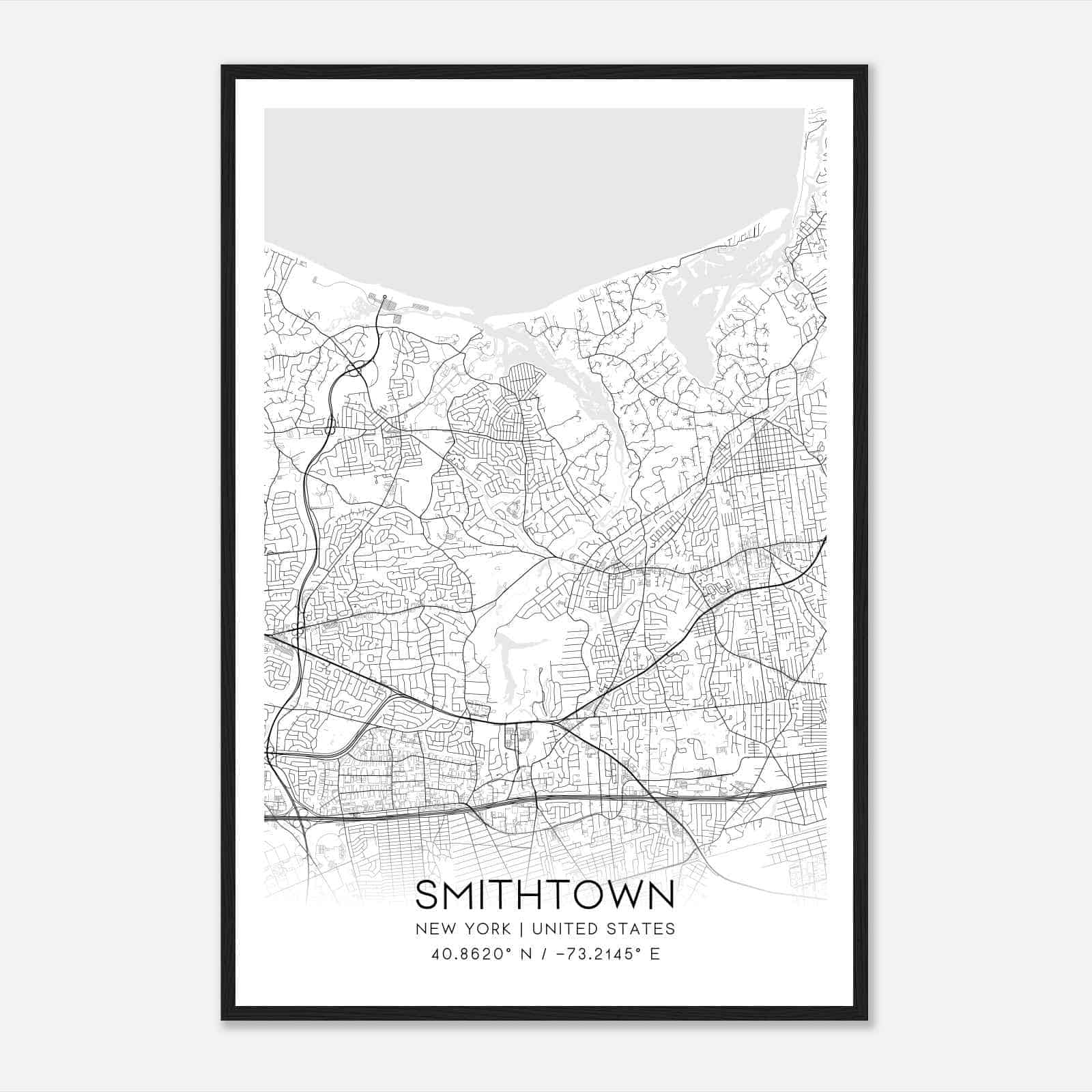 Smithtown New York Map Poster, Modern Home Decor Wall Art Print Smithtown New York Map Poster, Modern Home Decor Wall Art Print