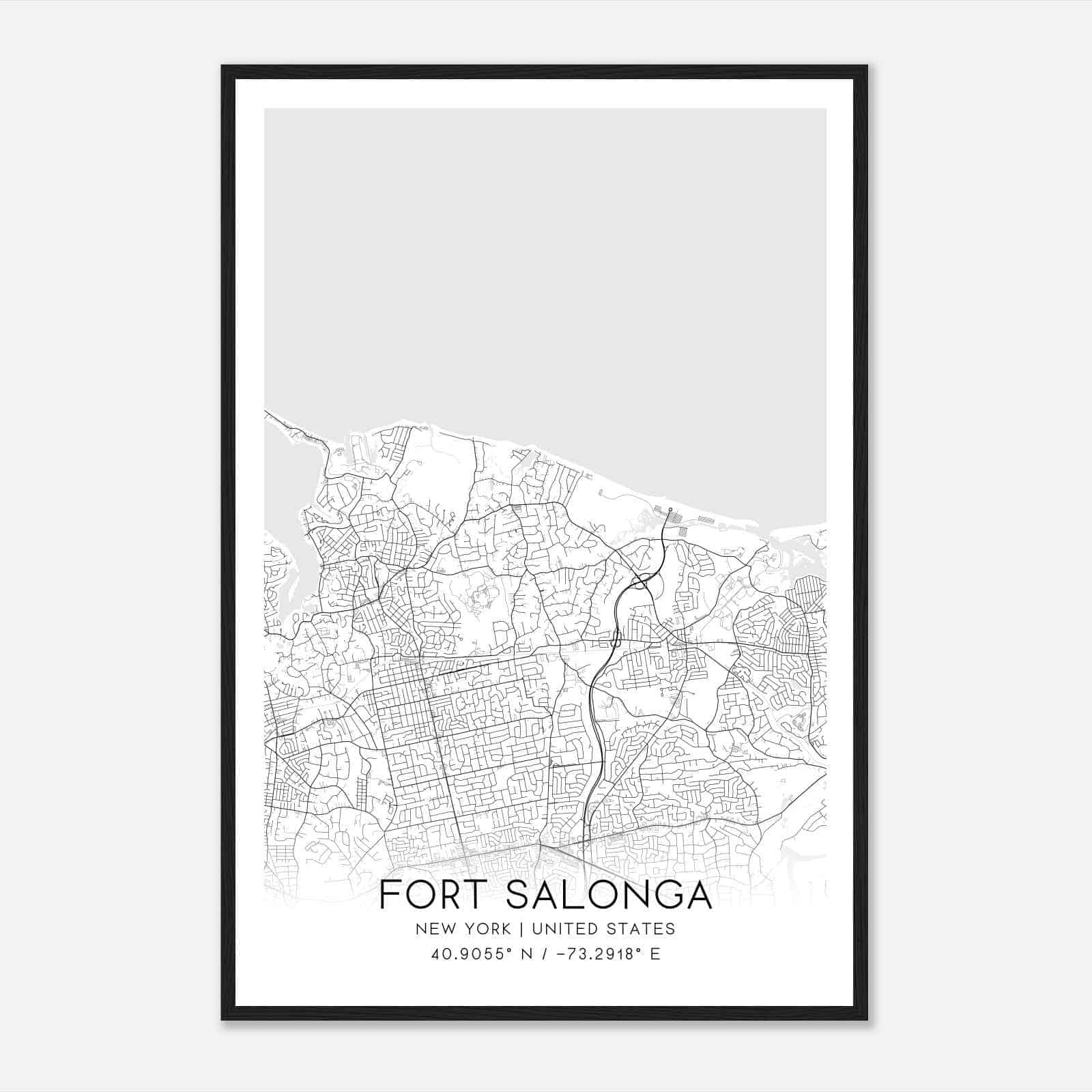 Fort Salonga New York Map Poster, Modern Home Decor Wall Art Print