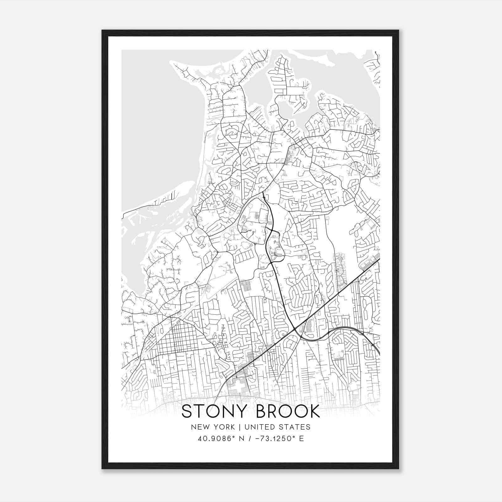 Stony Brook New York Map Poster, Modern Home Decor Wall Art Print Stony Brook New York Map Poster, Modern Home Decor Wall Art Print