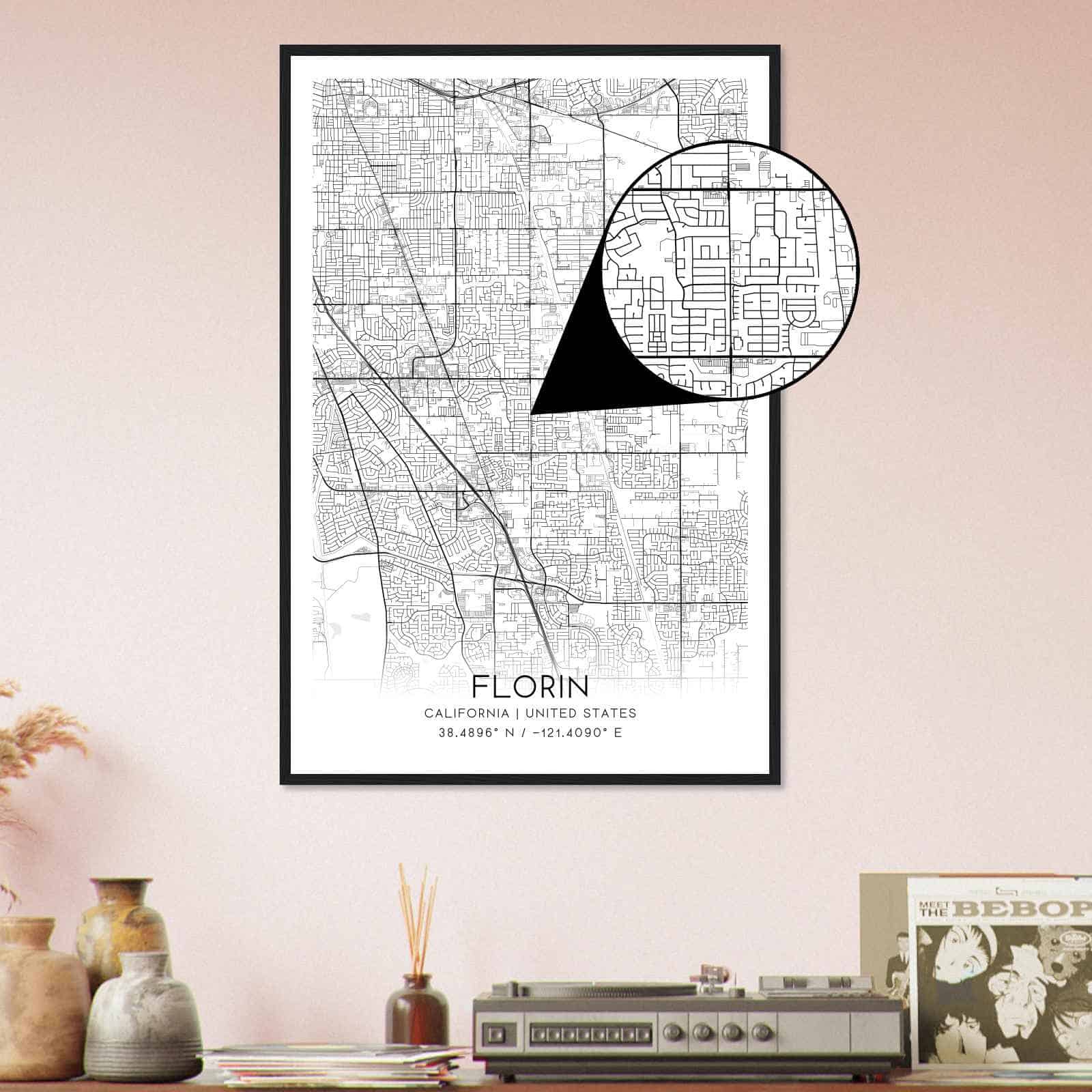 Deerfield Kansas Map Poster, Modern Home Decor Wall Art Print (Copy)