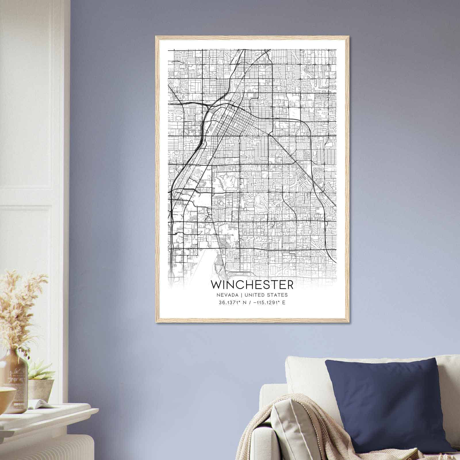 Deerfield Kansas Map Poster, Modern Home Decor Wall Art Print (Copy)