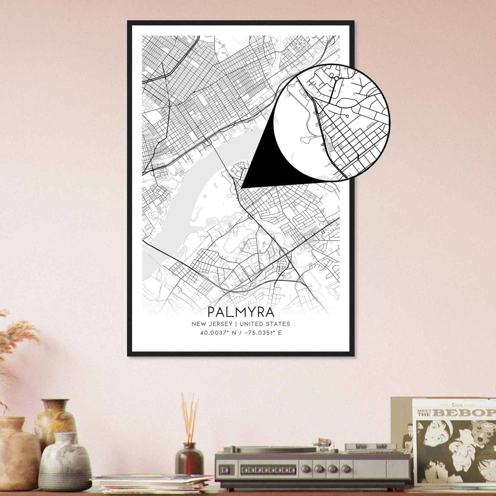 Deerfield Kansas Map Poster, Modern Home Decor Wall Art Print (Copy)