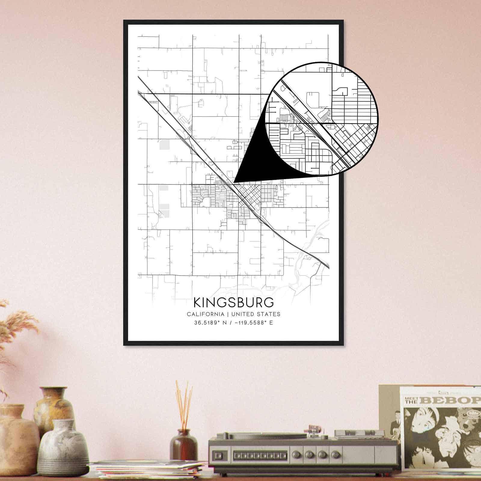 Deerfield Kansas Map Poster, Modern Home Decor Wall Art Print (Copy)