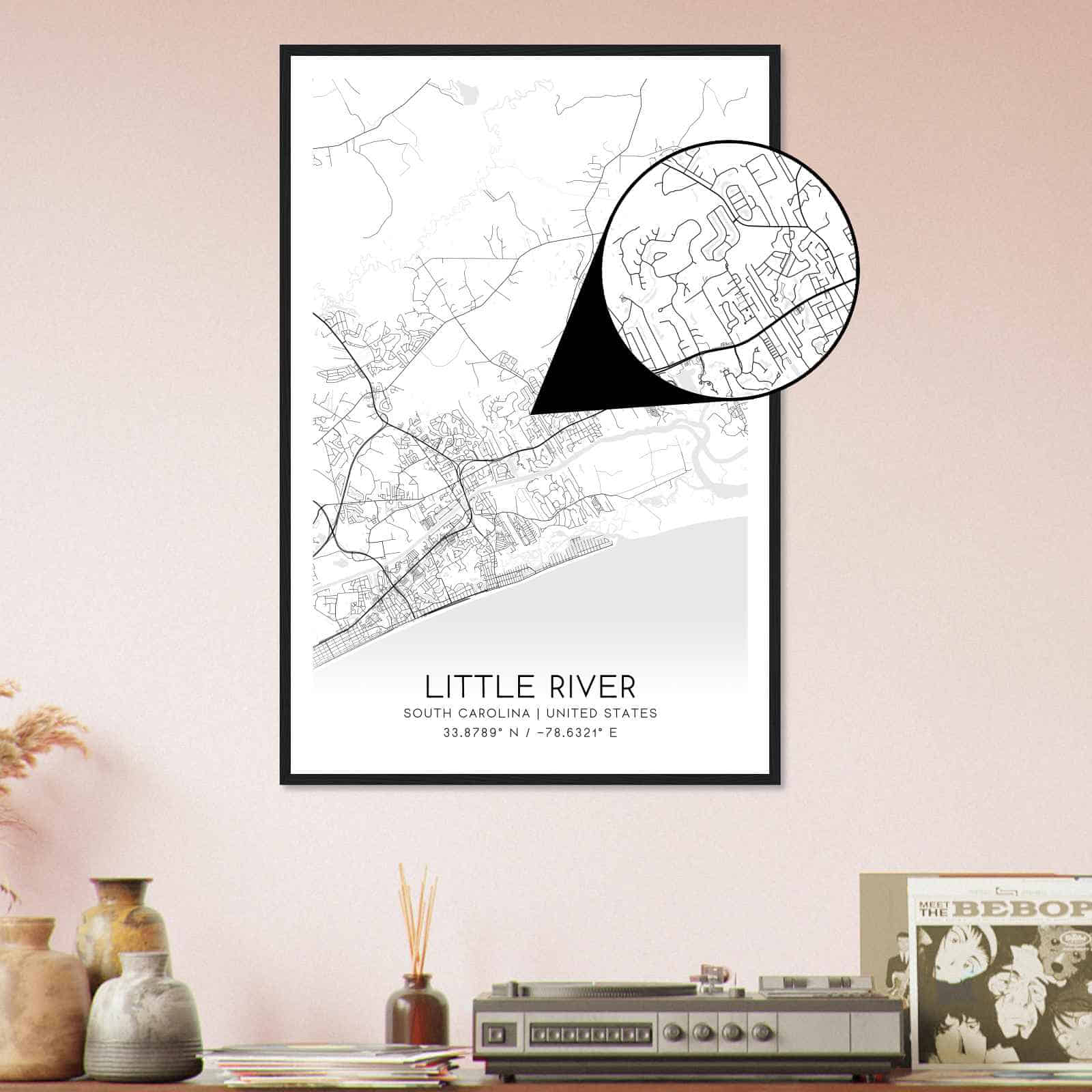 Deerfield Kansas Map Poster, Modern Home Decor Wall Art Print (Copy)