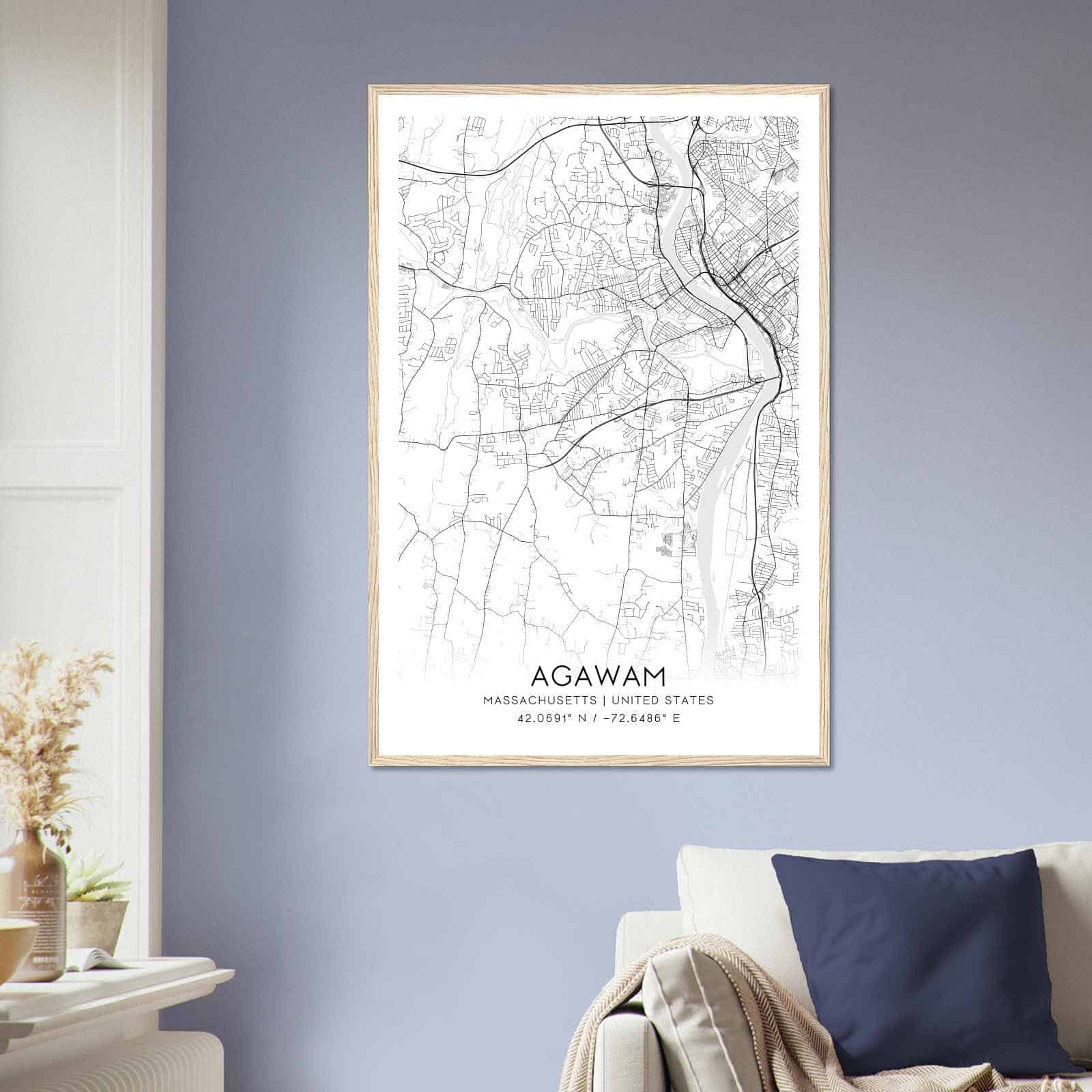 Deerfield Kansas Map Poster, Modern Home Decor Wall Art Print (Copy)