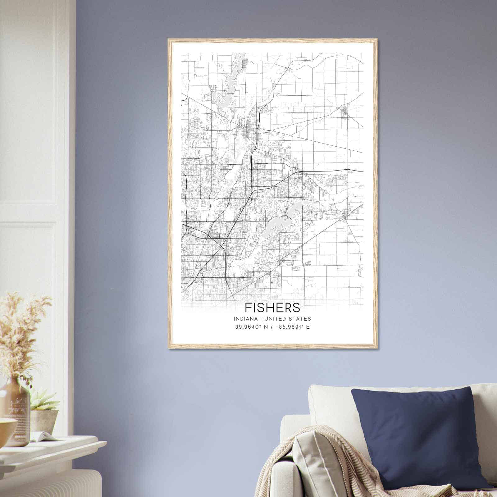 Deerfield Kansas Map Poster, Modern Home Decor Wall Art Print (Copy)