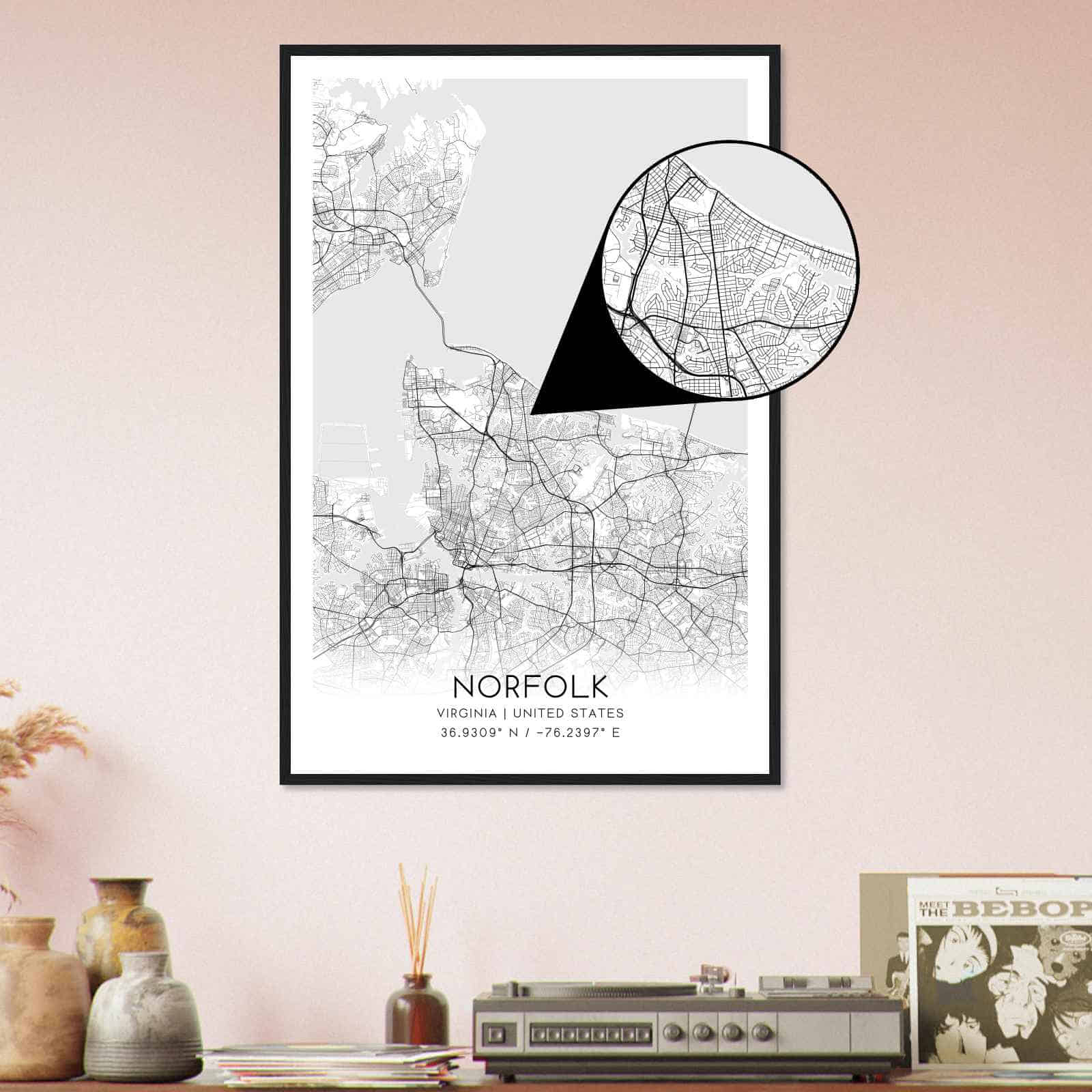 Deerfield Kansas Map Poster, Modern Home Decor Wall Art Print (Copy)